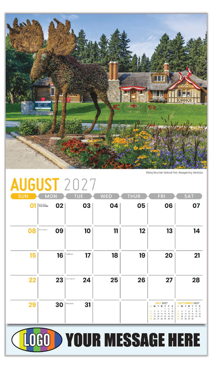 2027 Business Promo Calendar - Scenes of Western Canada - Riding Mountain National Park, Wasagaming, Manitoba - August