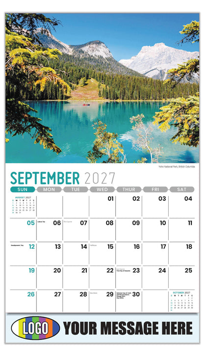 2027 Business Promo Calendar - Scenes of Western Canada - Yoho National Park, British Columbia  - September