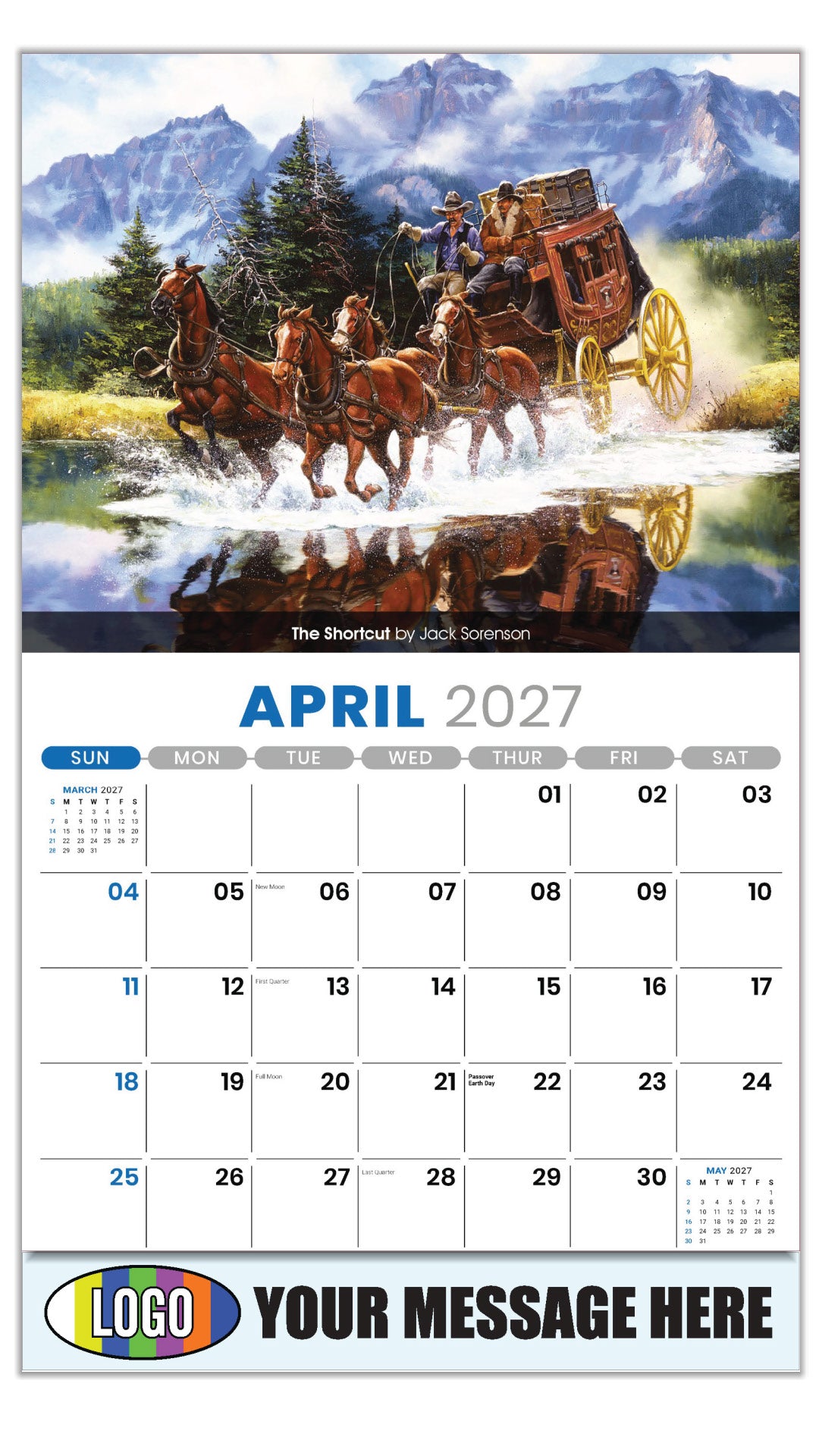 2027 Business Advertising Calendar - Spirit of the West - April - The Shortcut by Jack Sorenson 