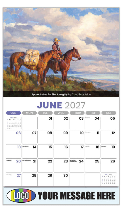 2027 Business Advertising Calendar - Spirit of the West - June - Appreciation For The Almighty by Chad Poppleton