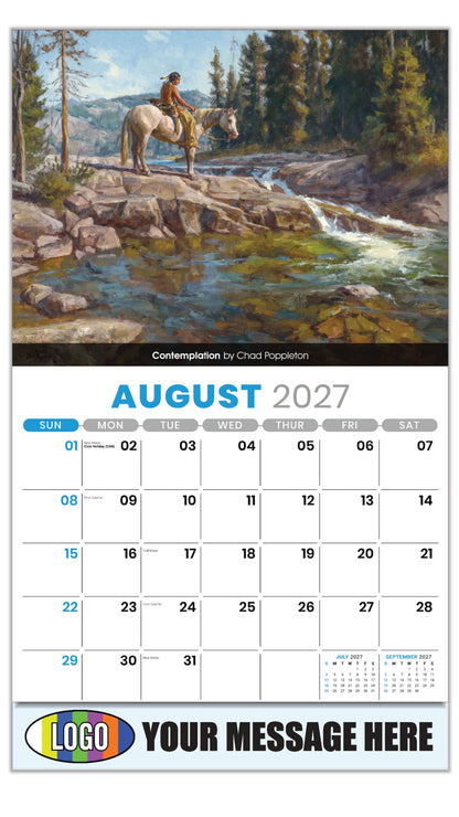 2027 Business Promo Calendar - Spirit of the West - August - Contemplation by Chad Poppleton