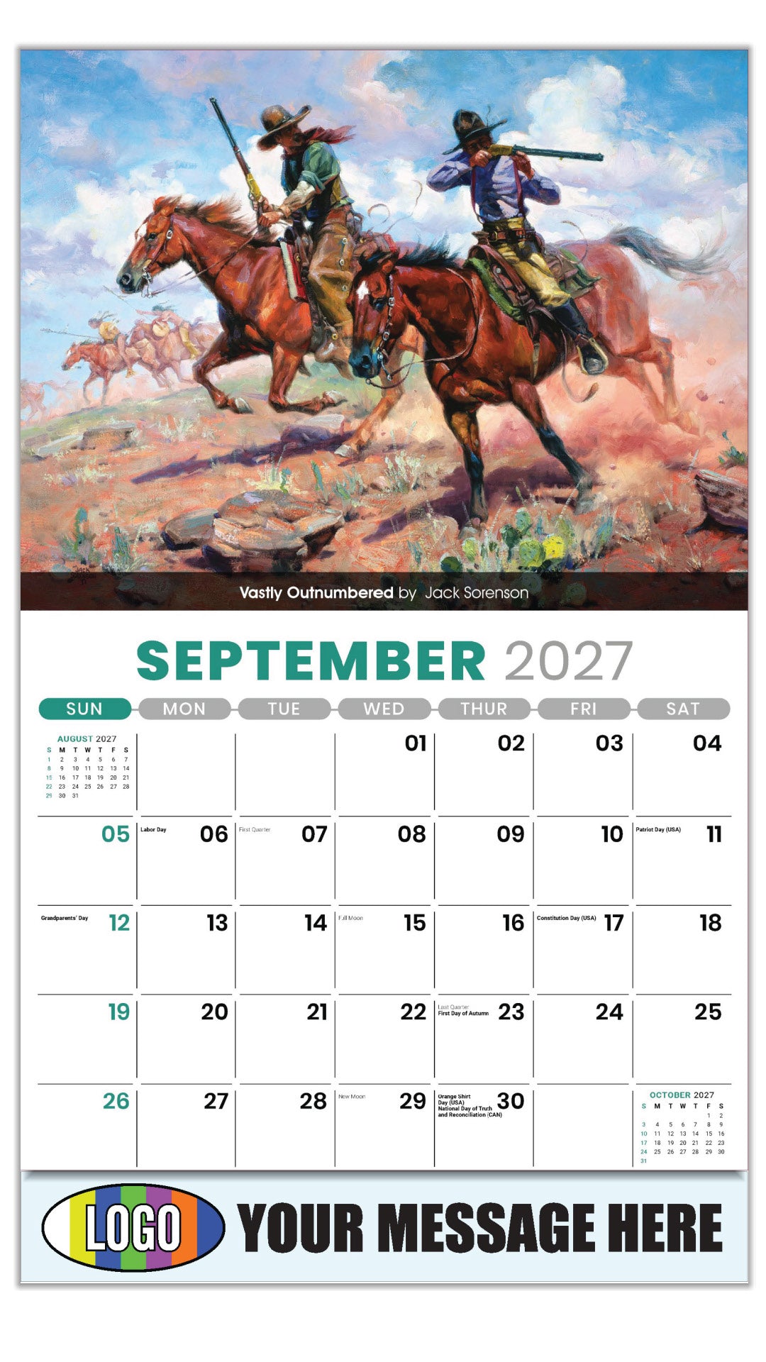 2027 Business Promo Calendar - Spirit of the West - September - Vastly Outnumbered by  Jack Sorenson