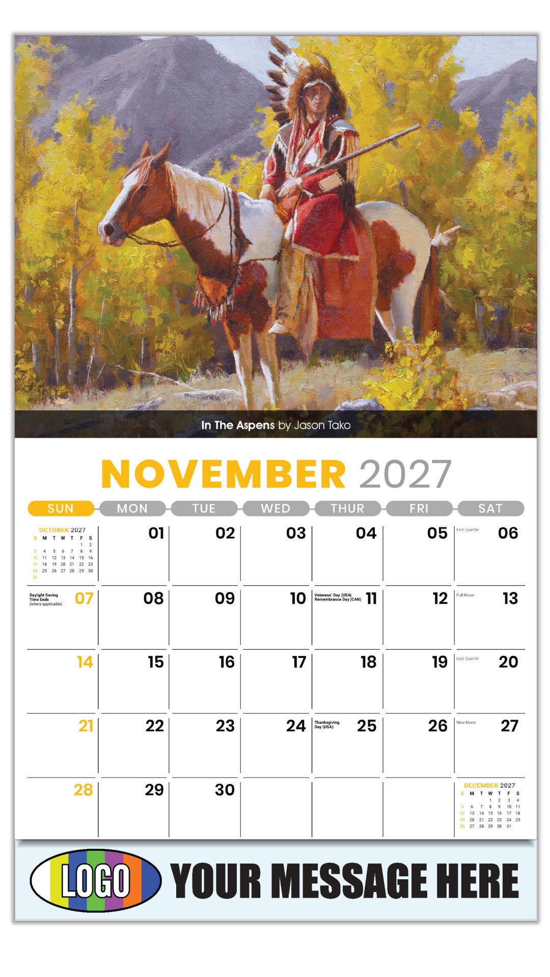 2027 Business Promotion Calendar - Spirit of the West - November - In The Aspens by Jason Tako