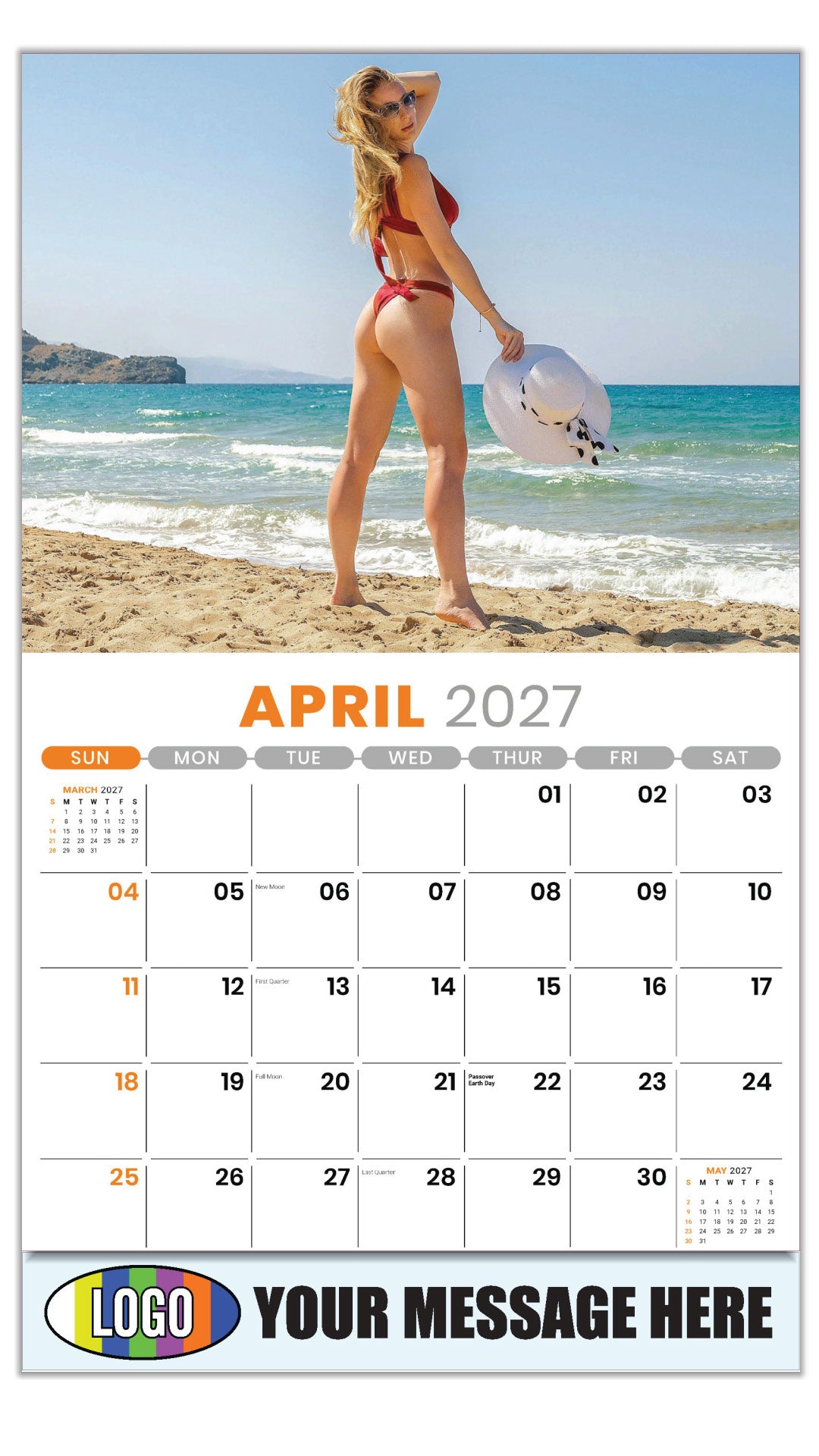2027 Business Advertising Calendar - Swimsuits - April
