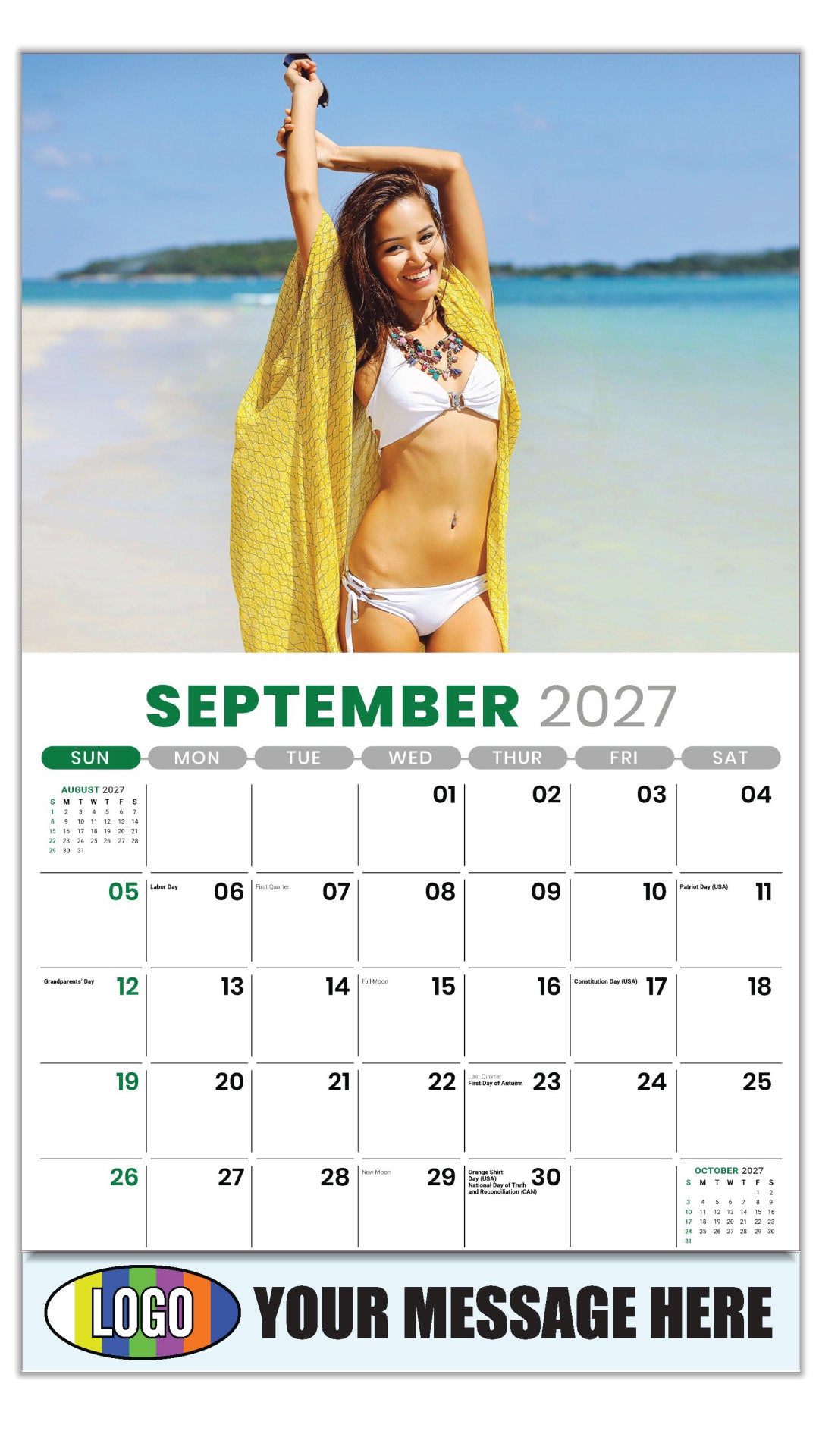 2027 Business Promo Calendar - Swimsuits - September