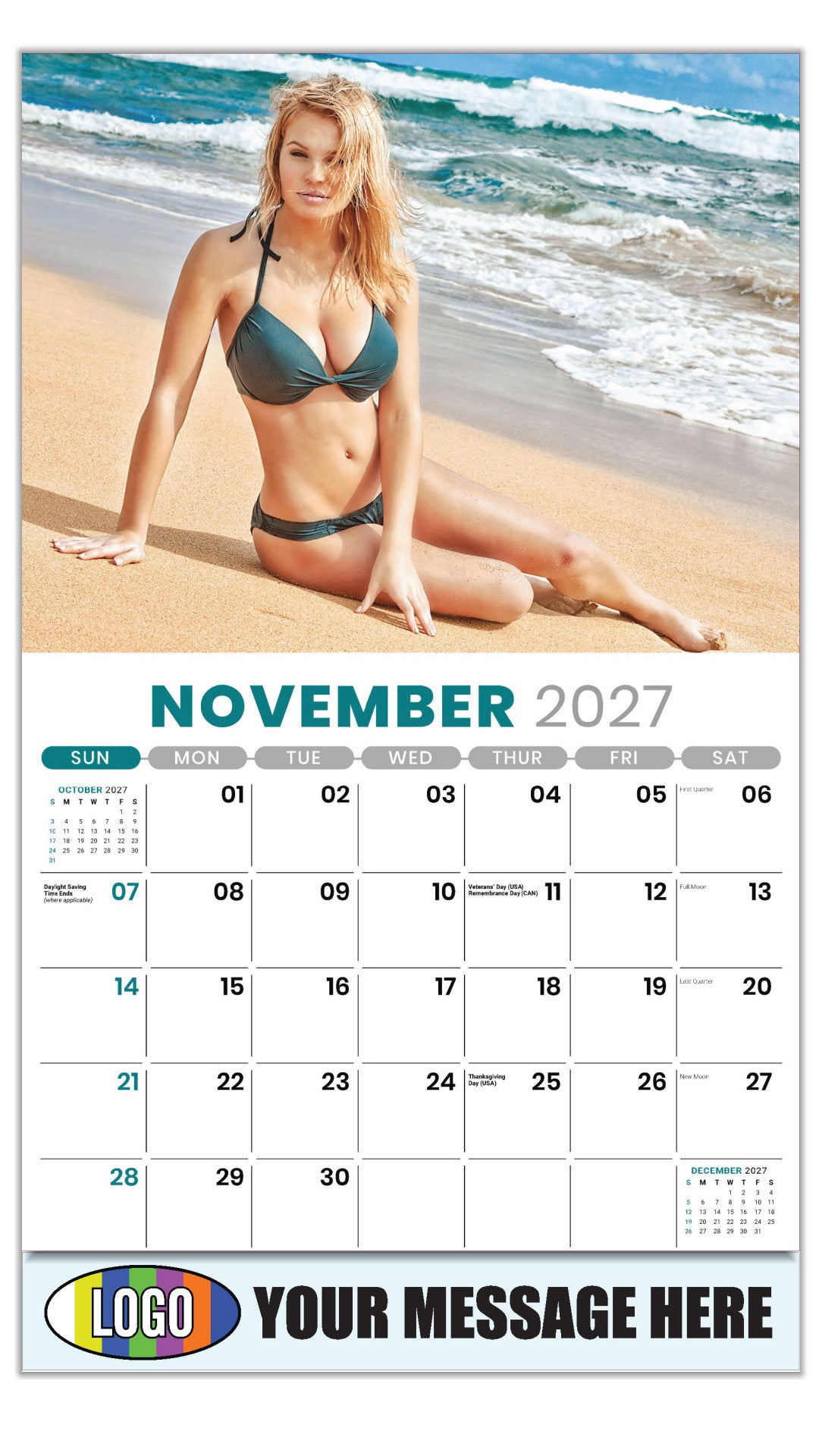 2027 Business Promotion Calendar - Swimsuits - November