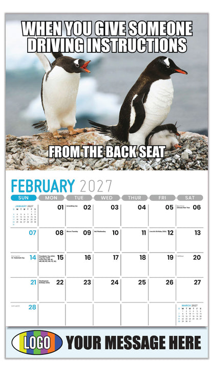 2027  Business Promotional Calendar - The Memeing of Life - February