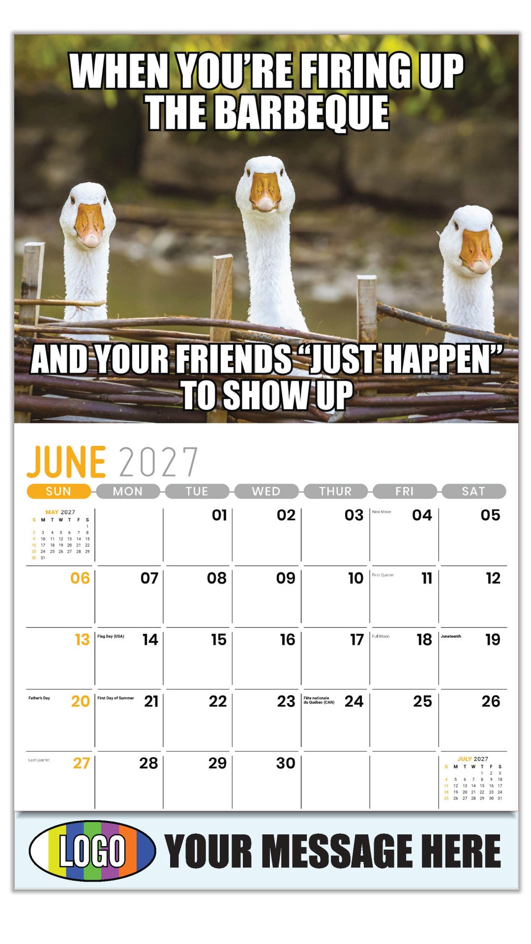 2027  Business Advertising Calendar - The Memeing of Life - June