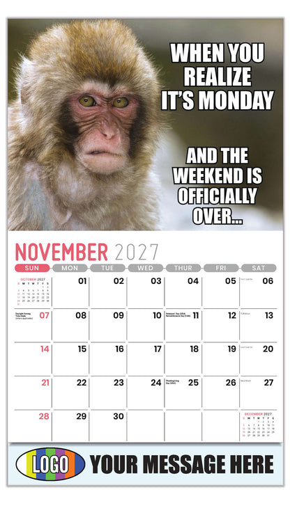 2027  Business Promotion Calendar - The Memeing of Life - November