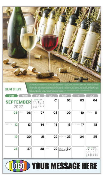 2027 Business Promo Calendar - Vintages: Wine Tips - Online Offers - September