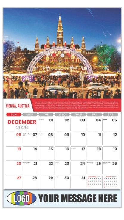 2027 Business Promotional Calendar - World Travel Destinations  - December_a - Vienna, Austria