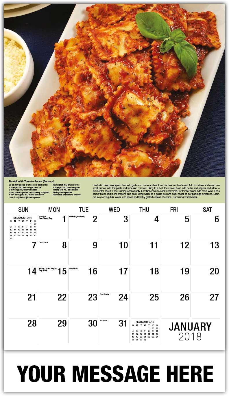 Recipe calendar 65 food calendars for business promotional advertising