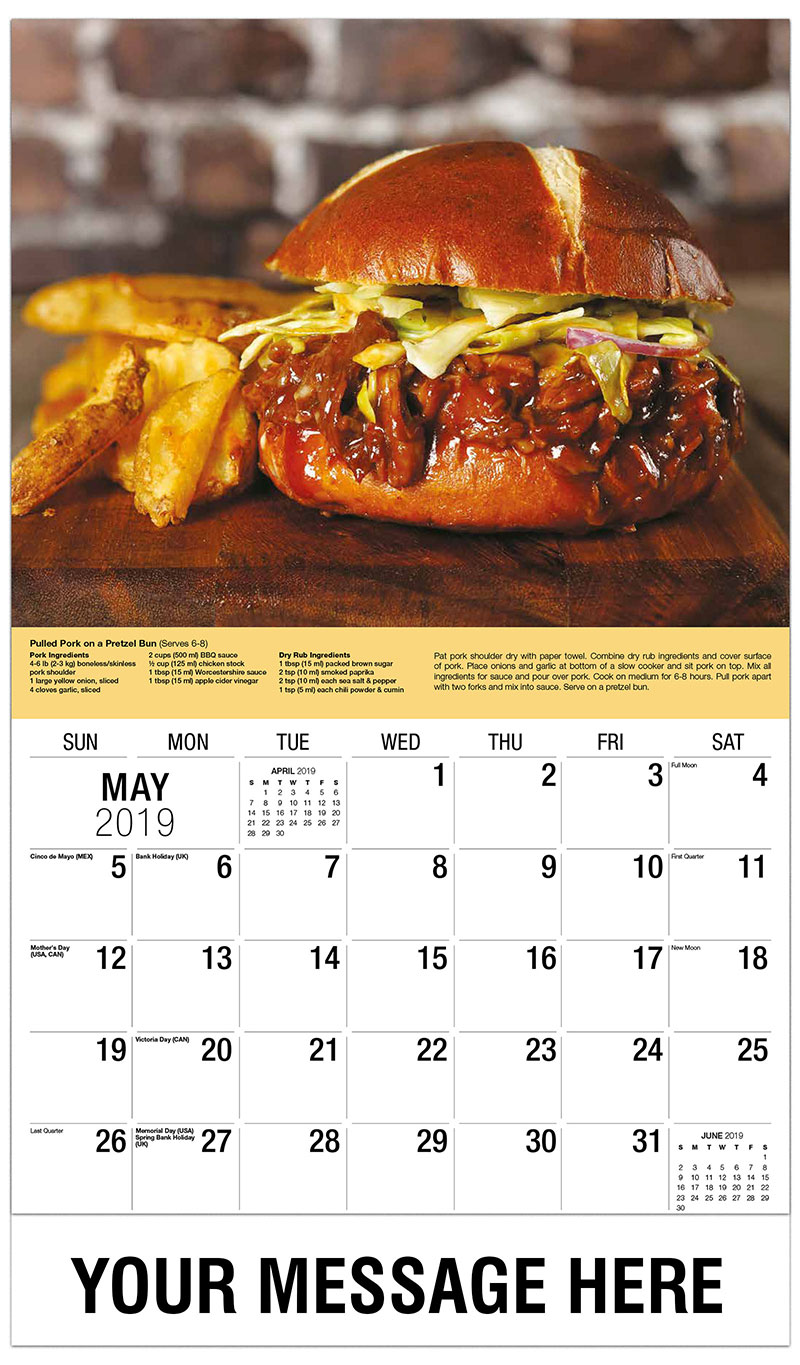 Recipes Promotional Calendar  65¢ Food Calendars for 
