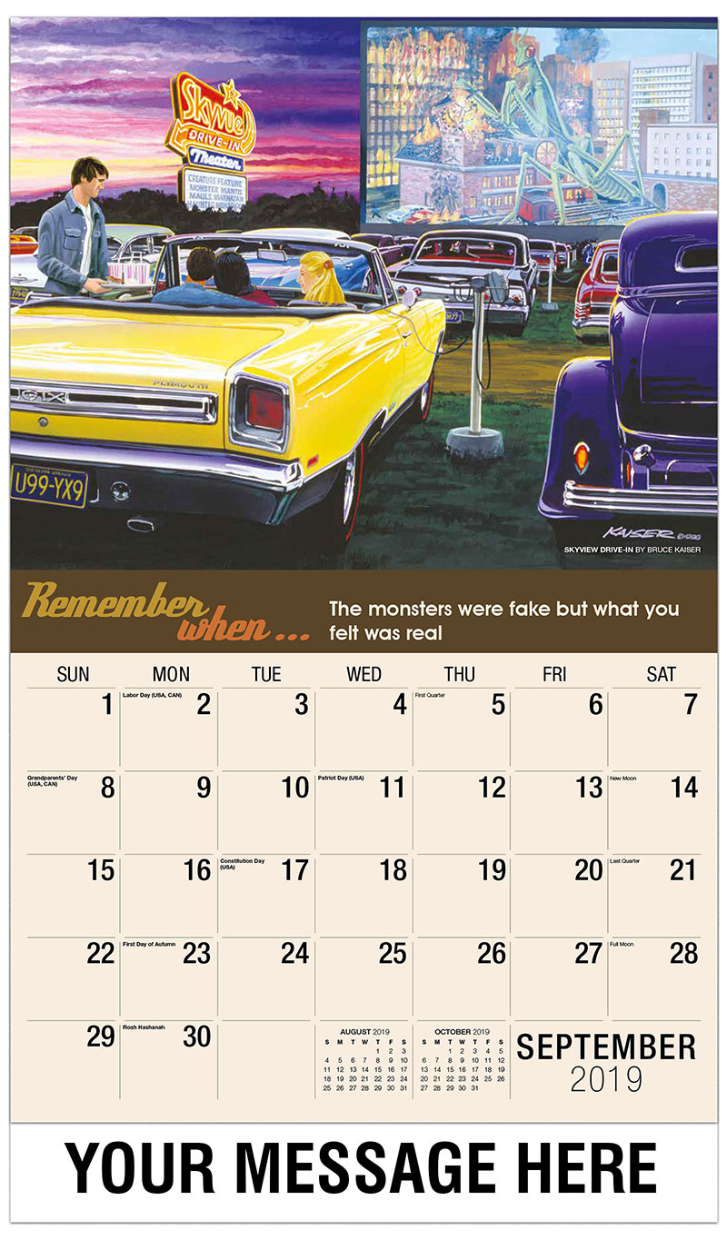 Remember When Nostalgia Art Promo calendar 65¢ Business Advertising