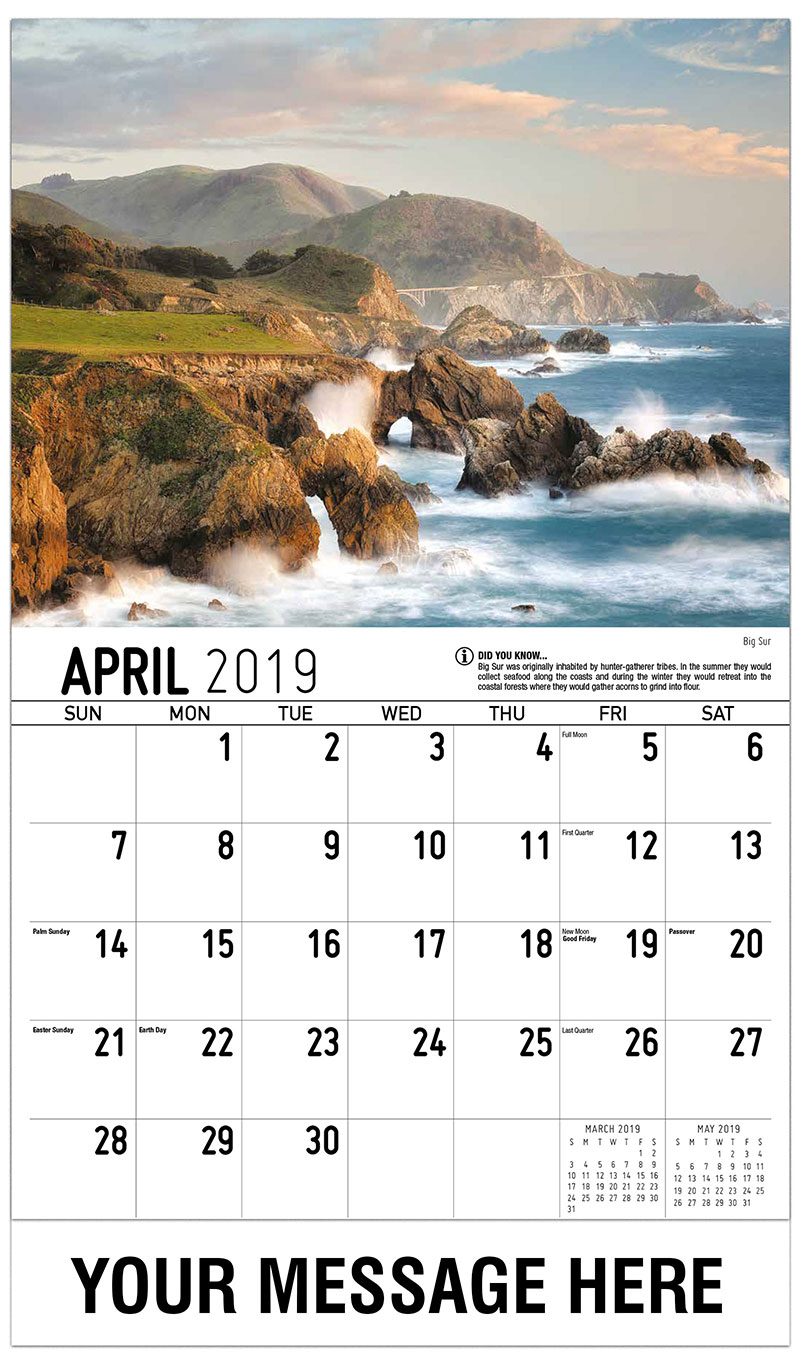 Scenes of California Promotional Calendar 65¢ California Scenic Calendar