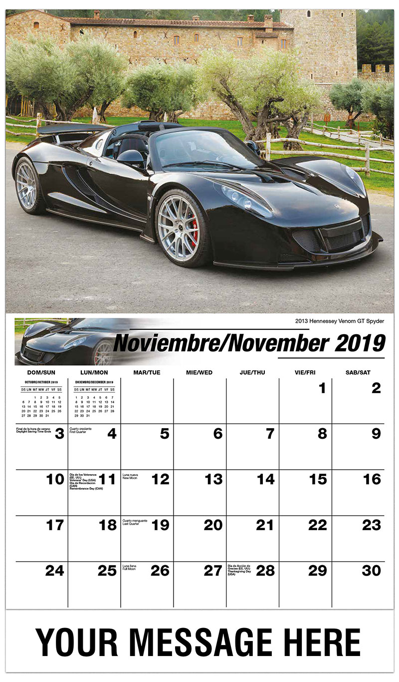 spanish english exotic car calendar 65 business advertising calendar november 2019 calendar spanish