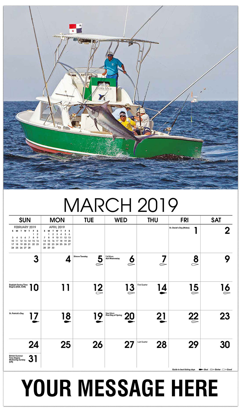 Fishing and Hunting Promotional Calendar 65¢ Business Advertising