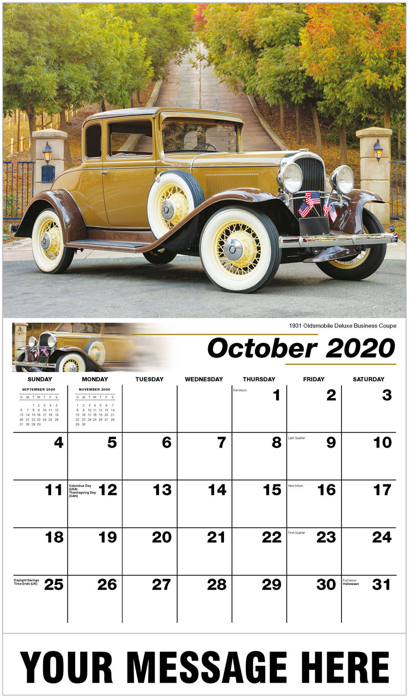 GM Classic Cars Calendar 2020 Promotional Calendar Vintage Car Calendar
