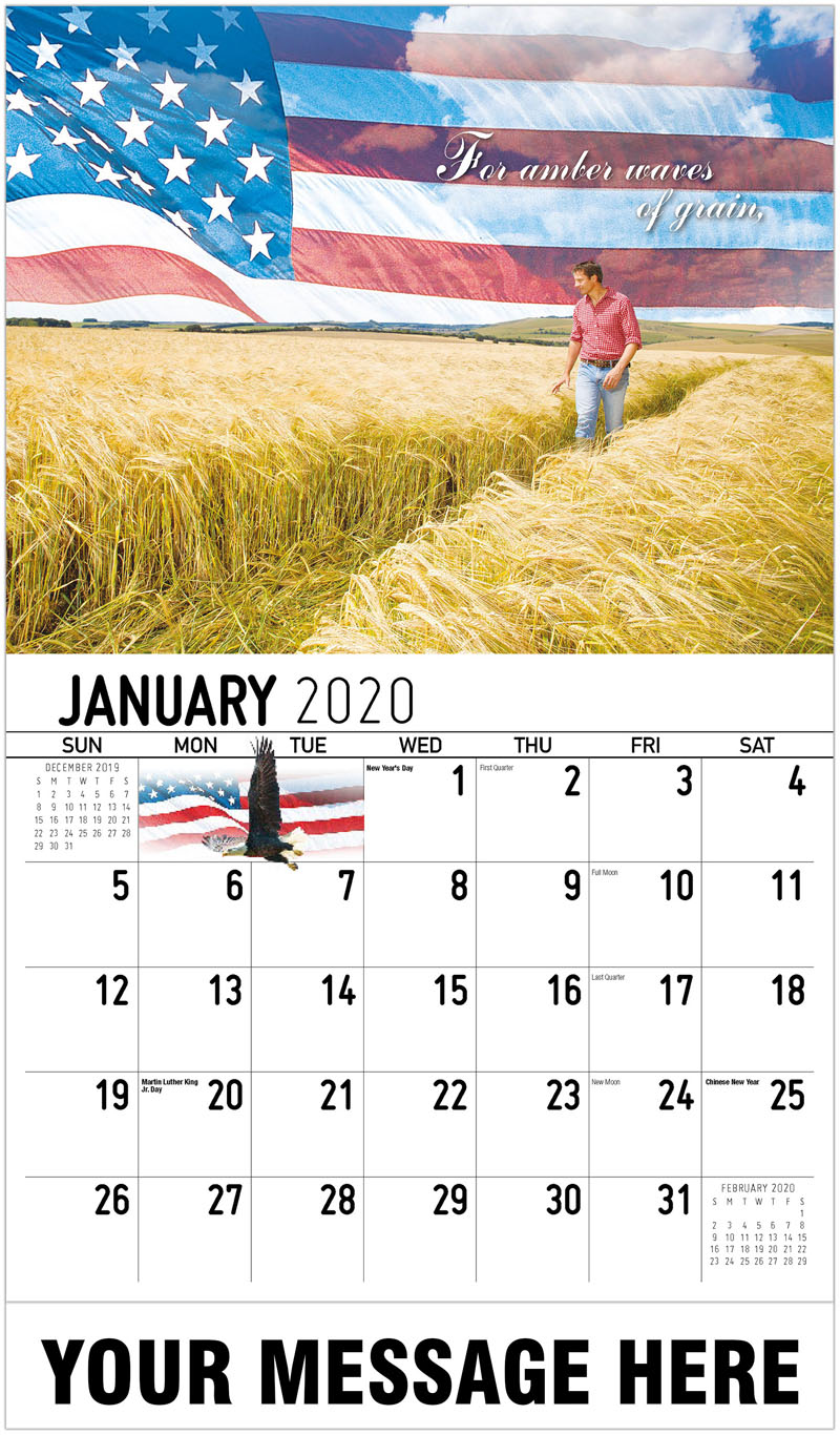 2020 Promotional Calendar America The Beautiful Us Patriotism Calendar