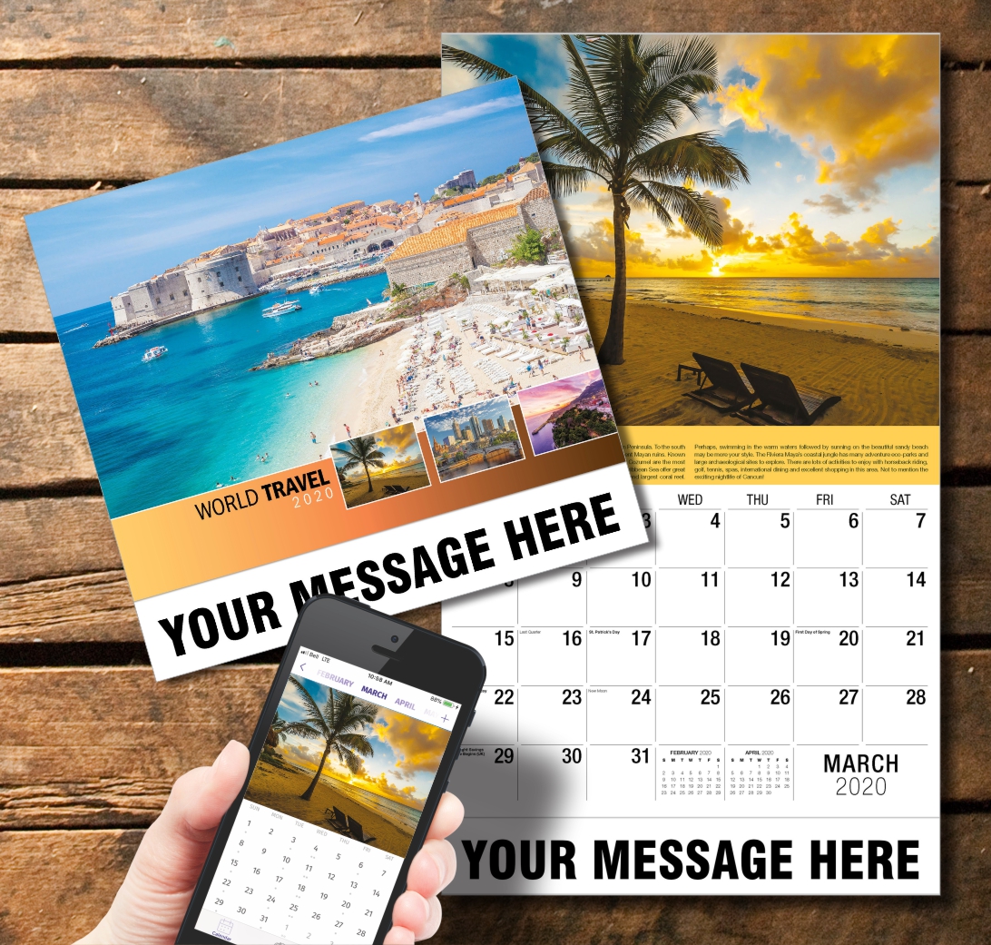 Travel Destinations of the World 2020 Business Promo Calendar