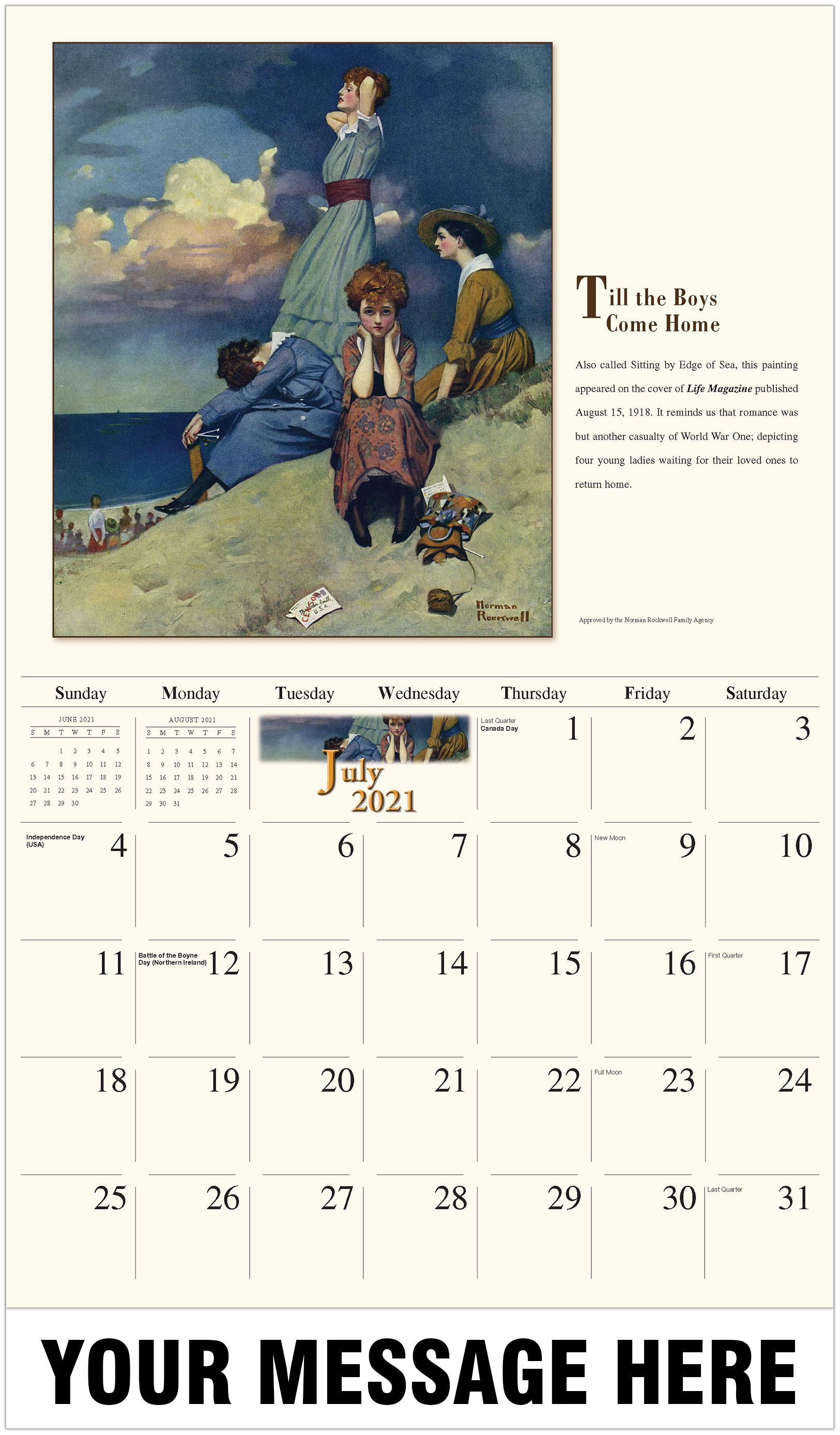 Norman Rockwell Calendar 2021 Printable March