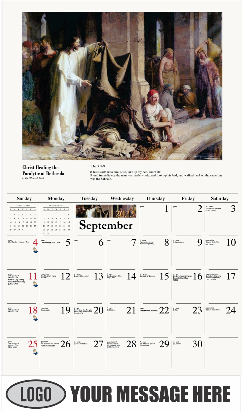 Christ Healing the Sick at Bethesda - September - Catholic Inspiration 2022 Promotional Calendar