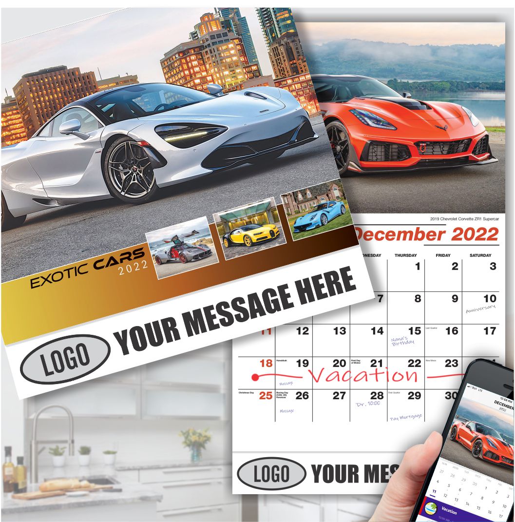 2022 Business Promotional Calendars Exotic Cars Low As 65