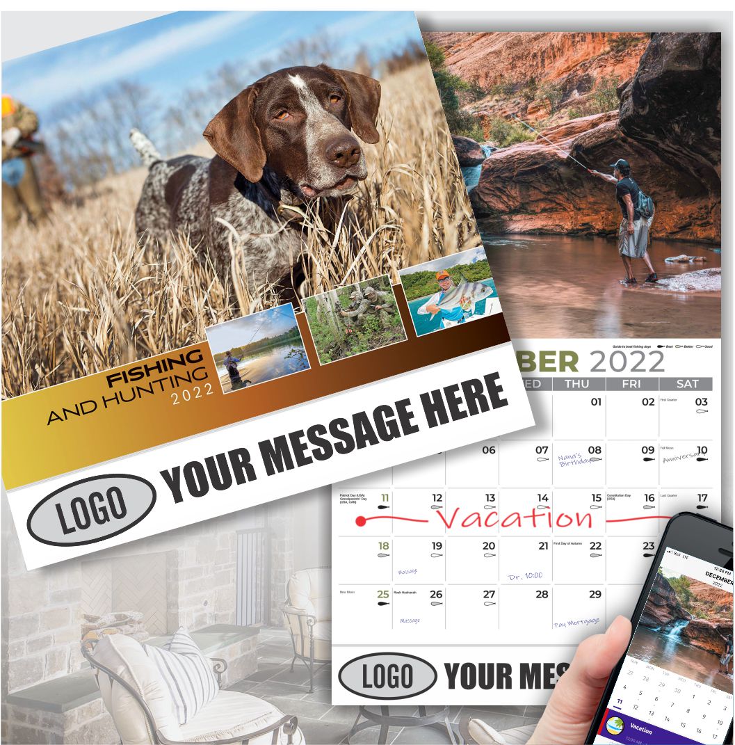 2022 Promotional Advertising Calendar Fishing and Hunting low as 65¢