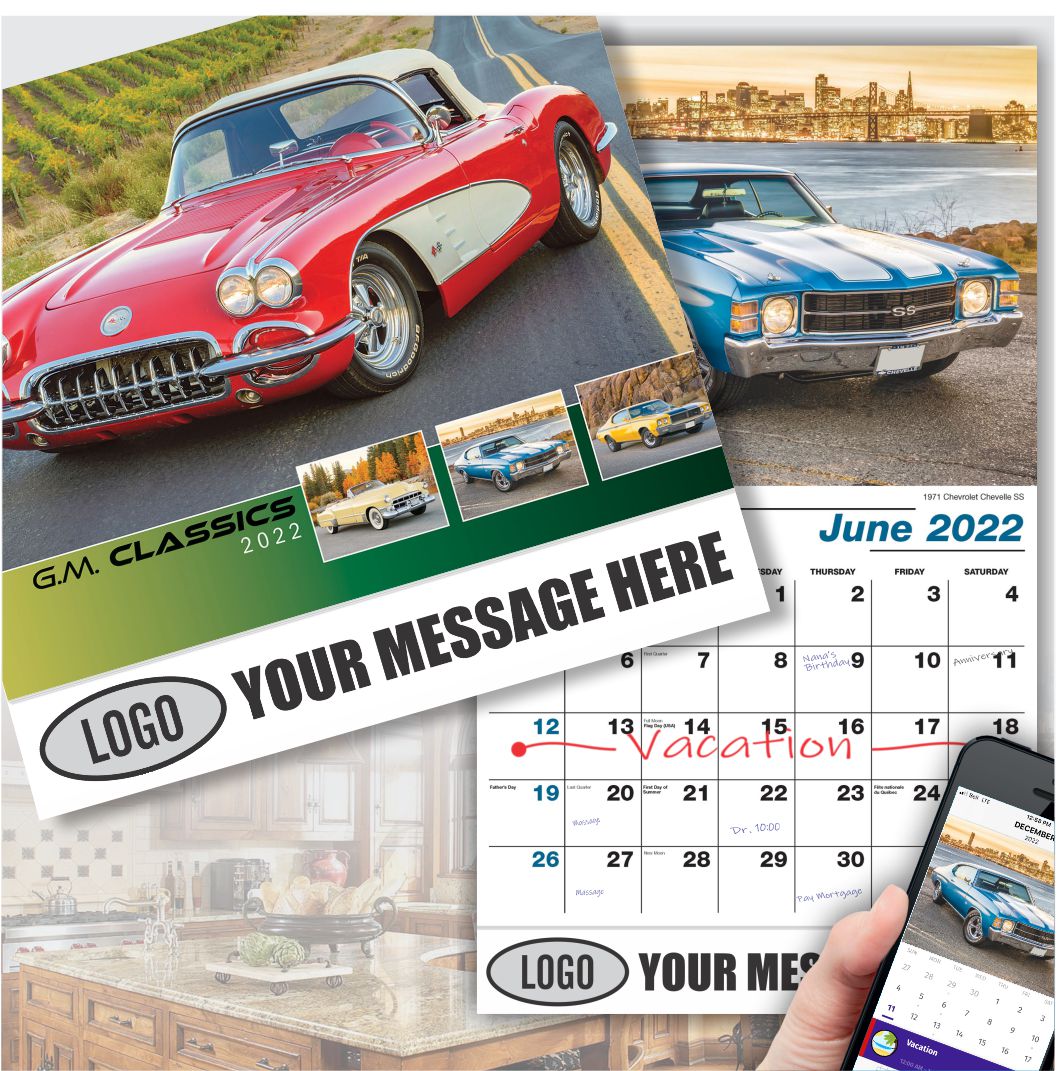 2022 Business Promo Calendar | Vintage Gm Car Calendar | Low As 65¢