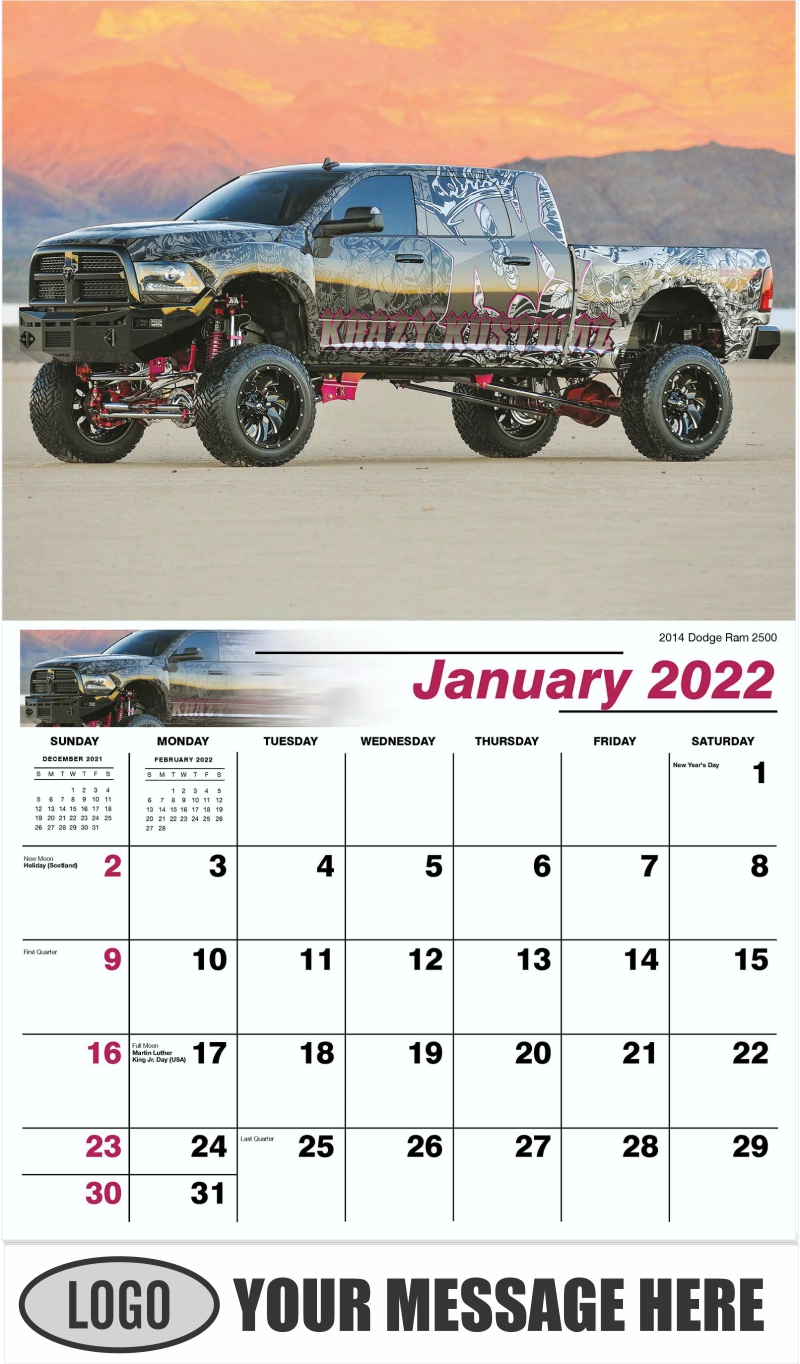 Custom Pickup Truck 2022 Promotional Calendar 65& cent; business