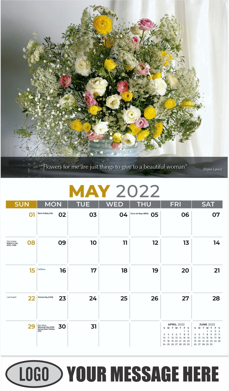 2022 Business Promo Calendars Flowers and Gardens low