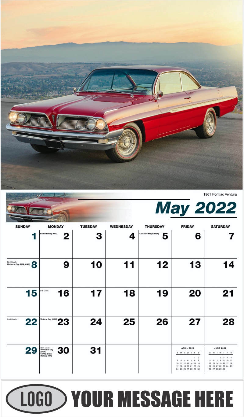 2022 Business Promo Calendar | Vintage Gm Car Calendar | Low As 65¢