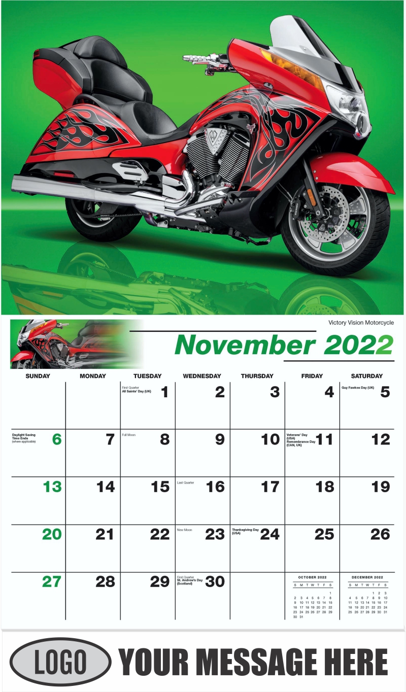 2022 Business advertising calendar Custom Motorcycles low as 65¢