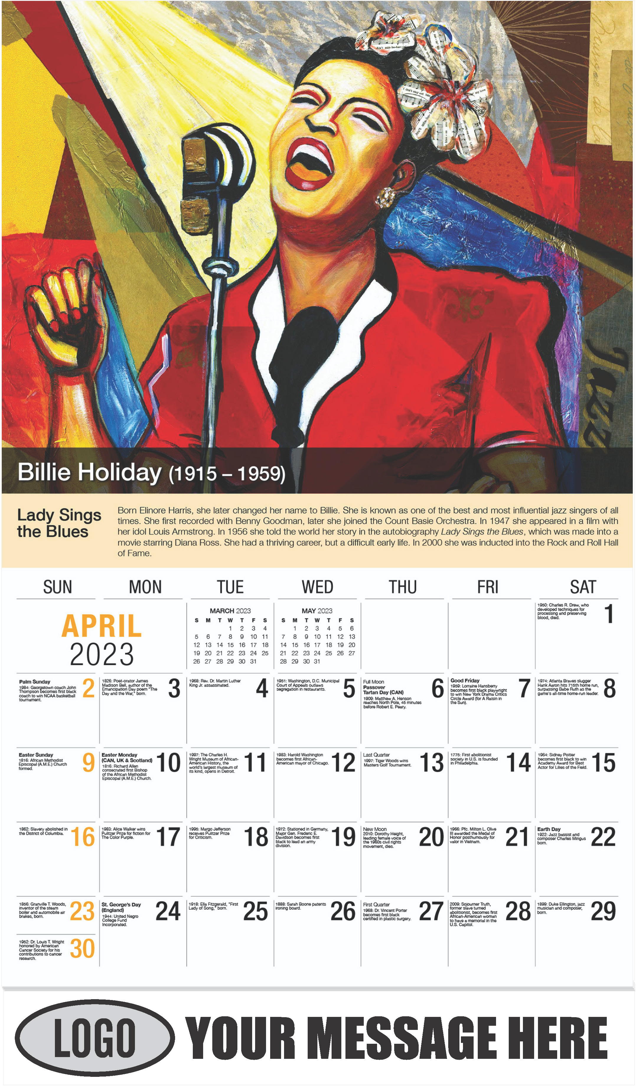 Eleanora Fagan - April - Black History 2023 Promotional Calendar