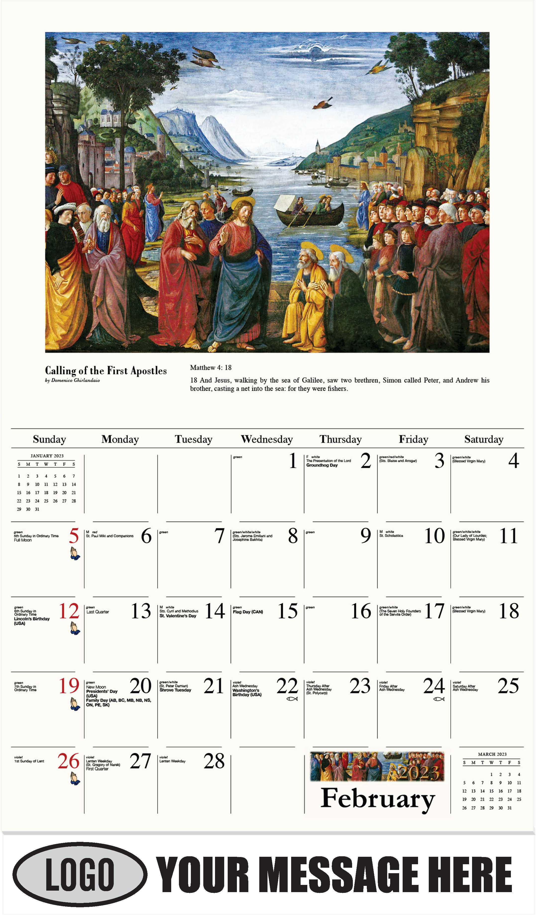 February - Catholic Inspiration 2023 Promotional Calendar