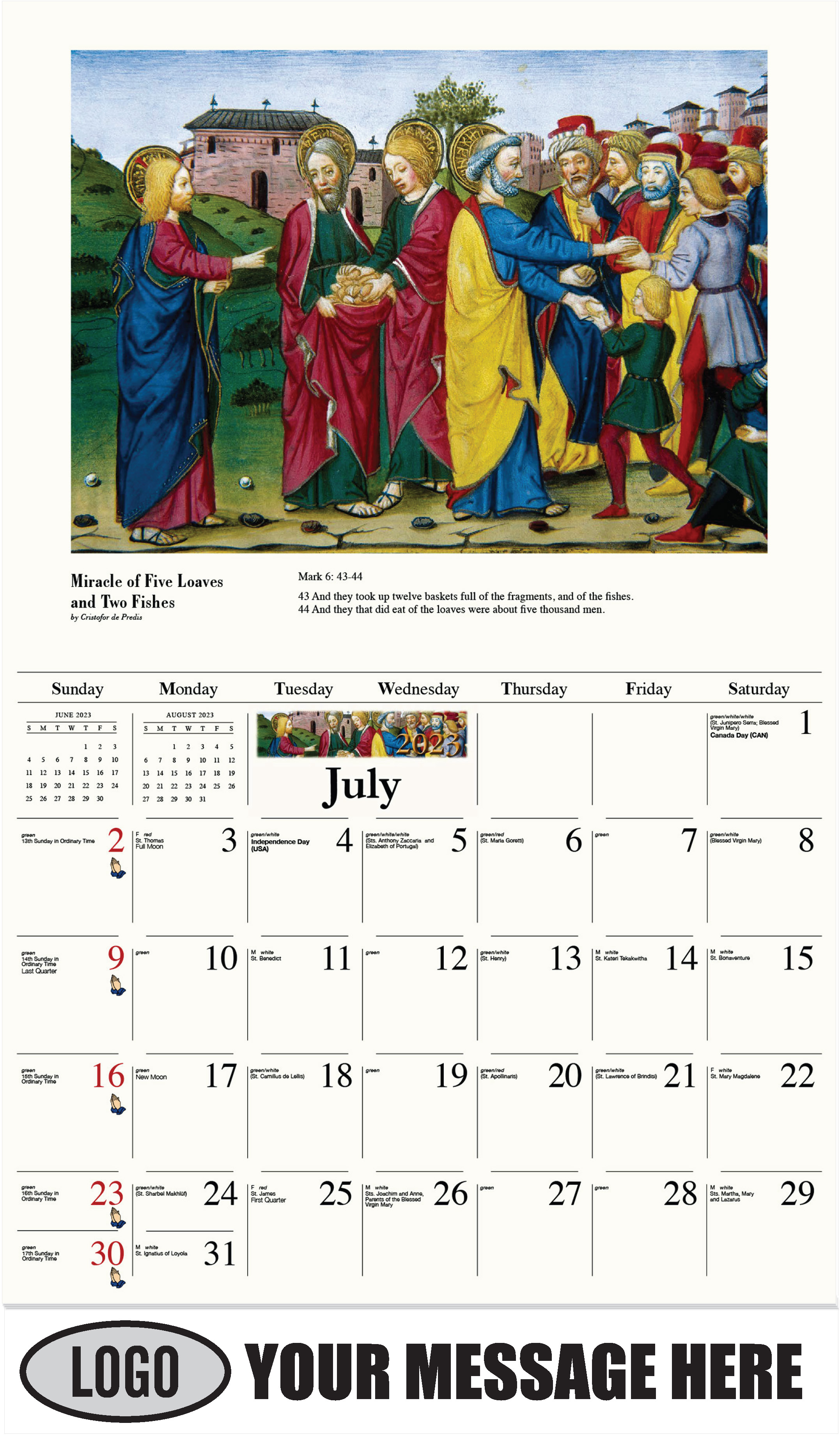 July - Catholic Inspiration 2023 Promotional Calendar