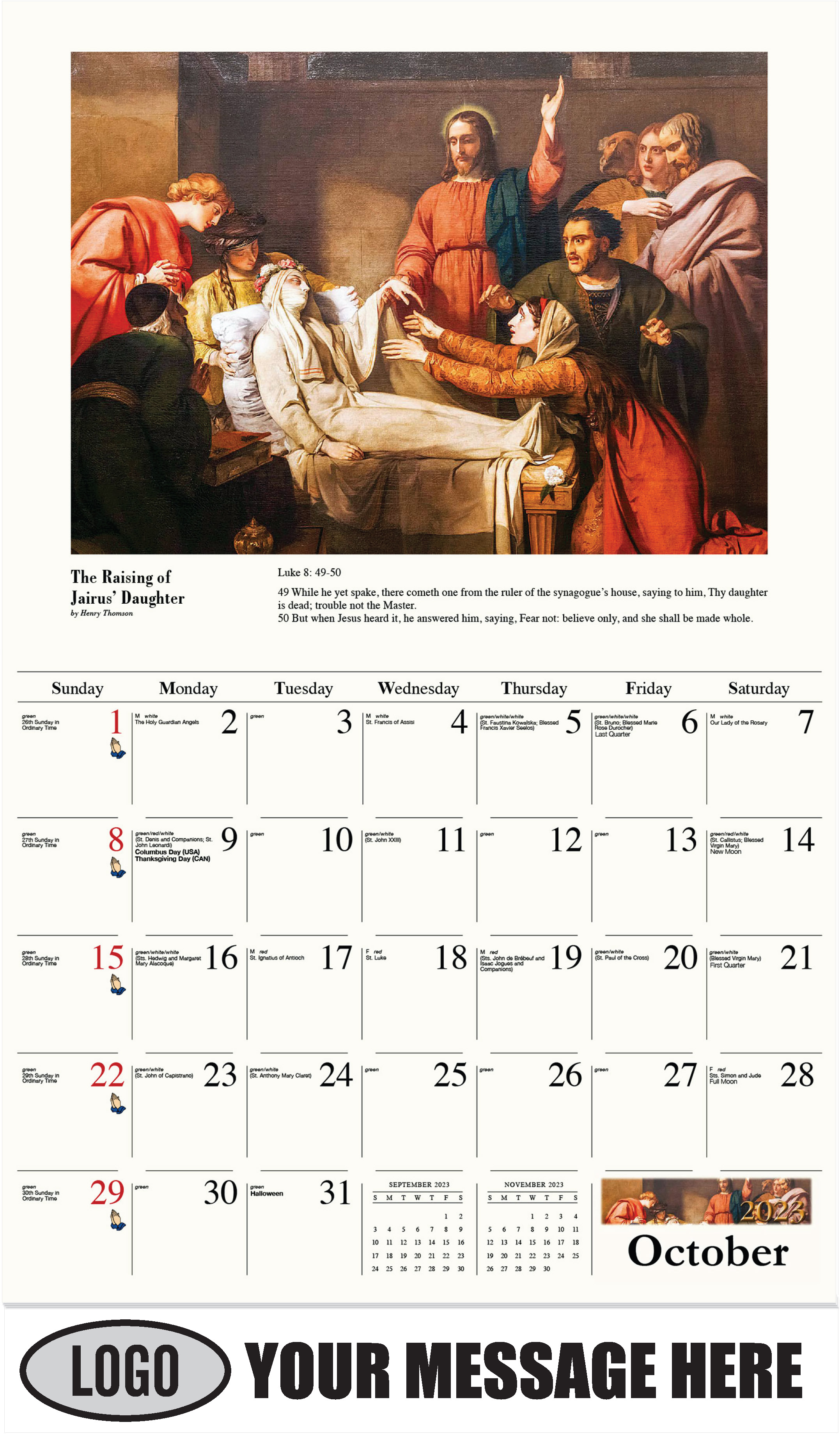 October - Catholic Inspiration 2023 Promotional Calendar