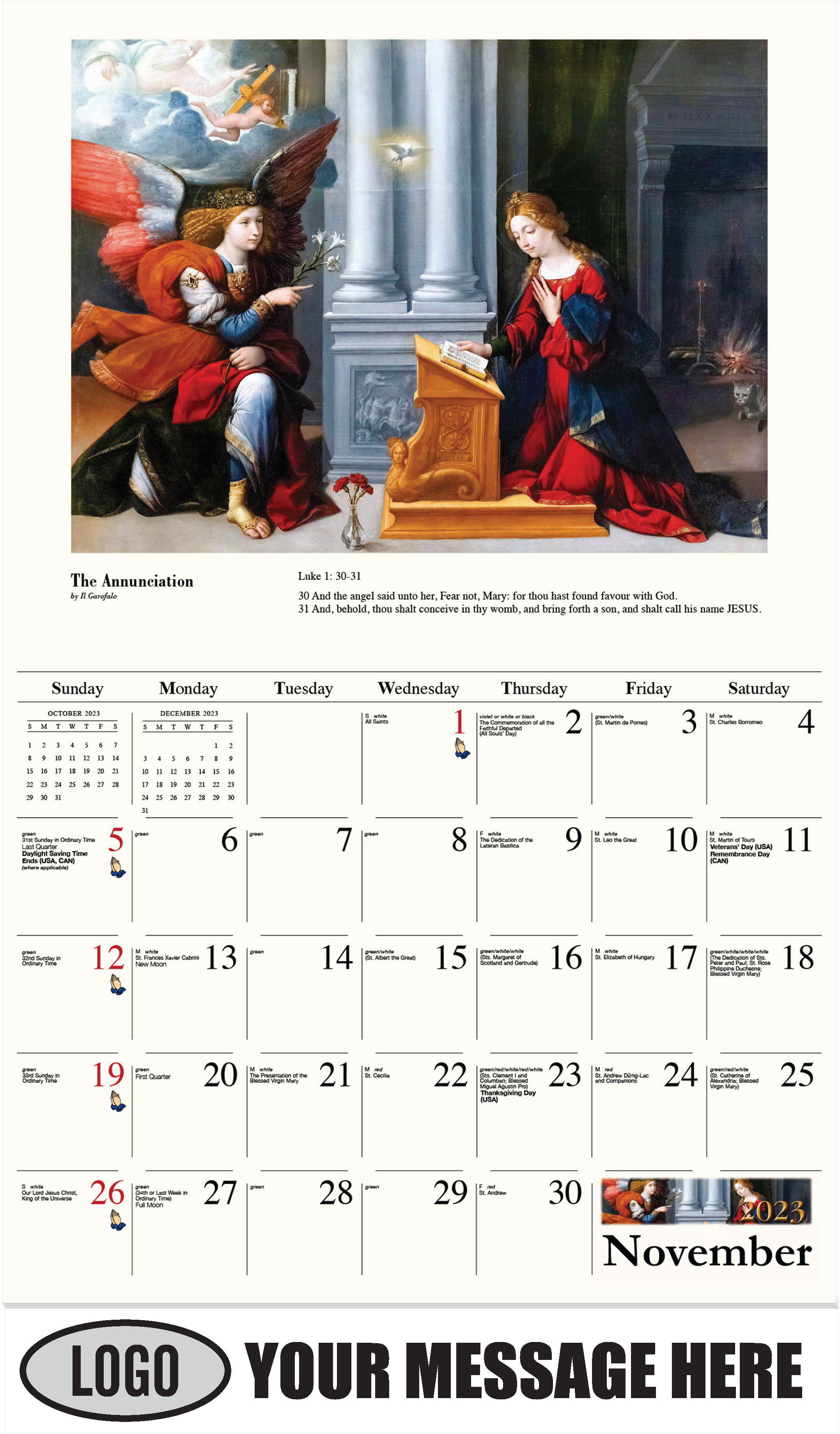 November - Catholic Inspiration 2023 Promotional Calendar