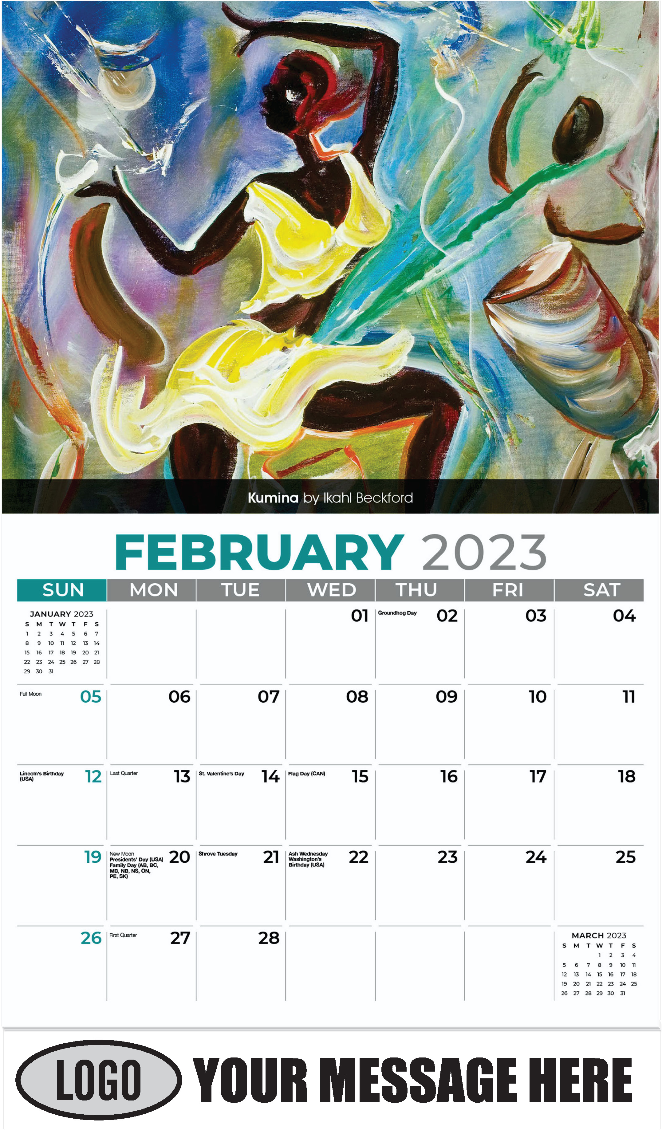 Kumina – Ikahl Beckford - February - Celebration of African American Art 2023 Promotional Calendar