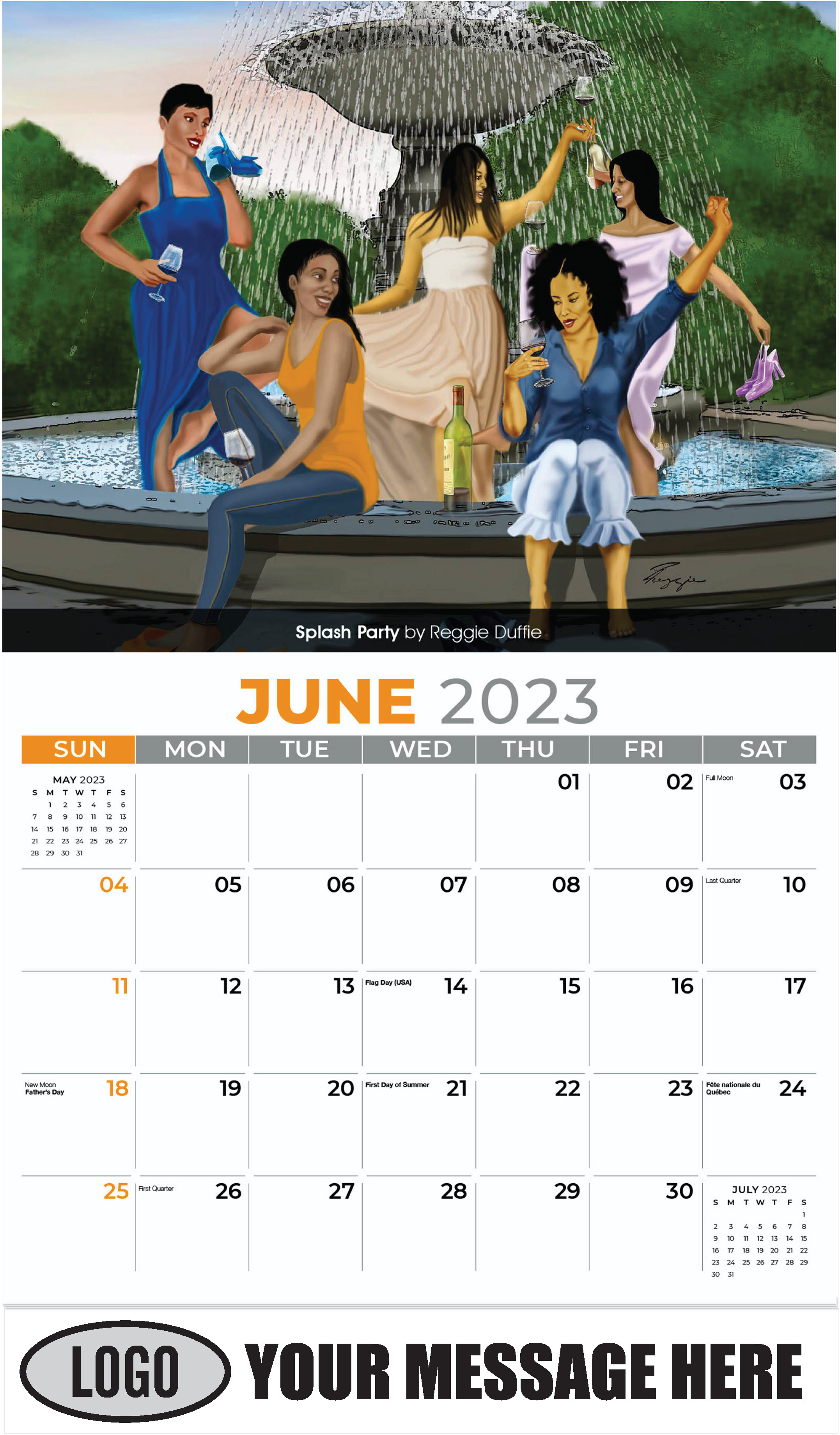 Splash Party by Reggie Duffie - June - Celebration of African American Art 2023 Promotional Calendar