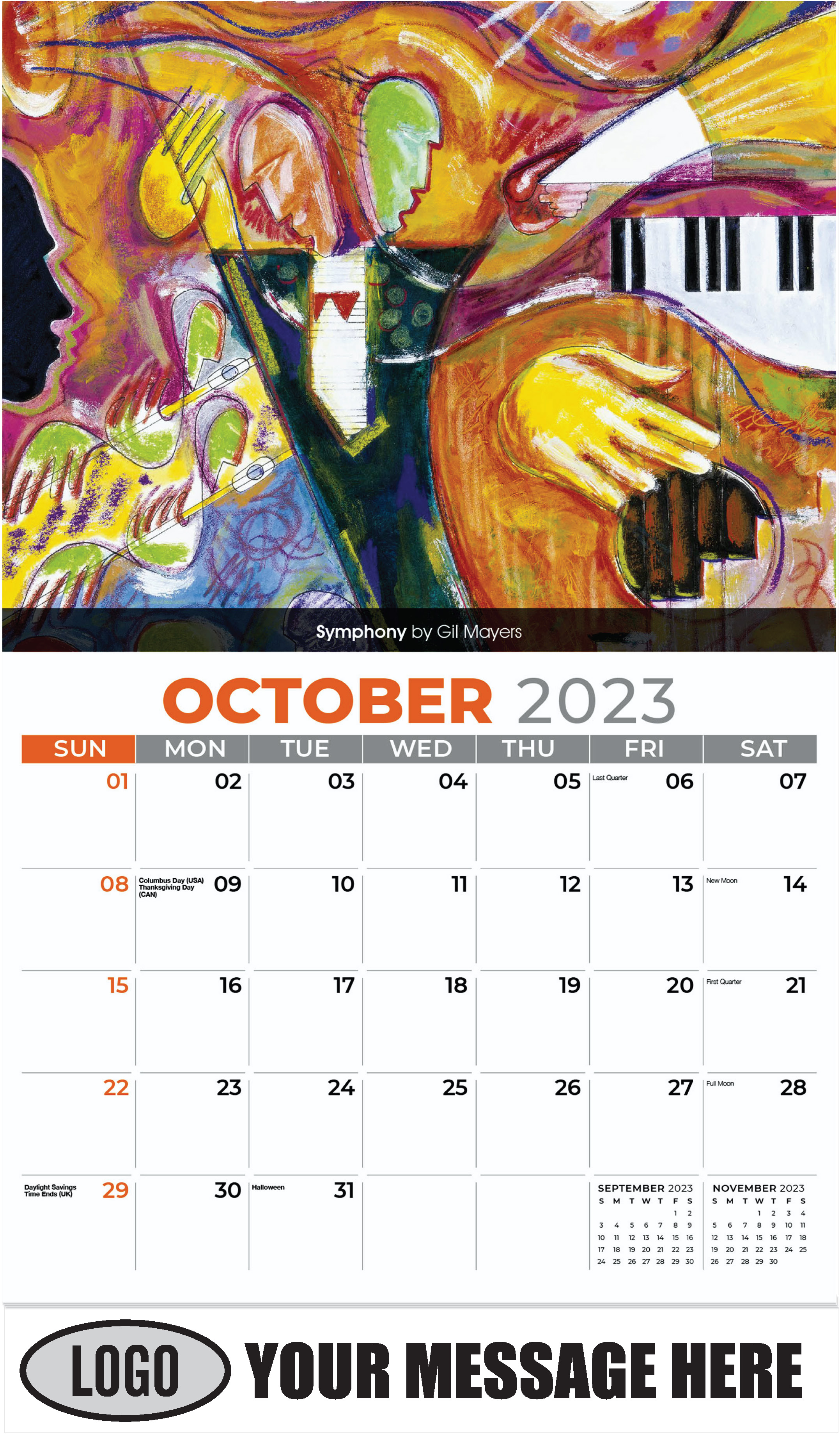 Symphony by Gil Mayers - October - Celebration of African American Art 2023 Promotional Calendar