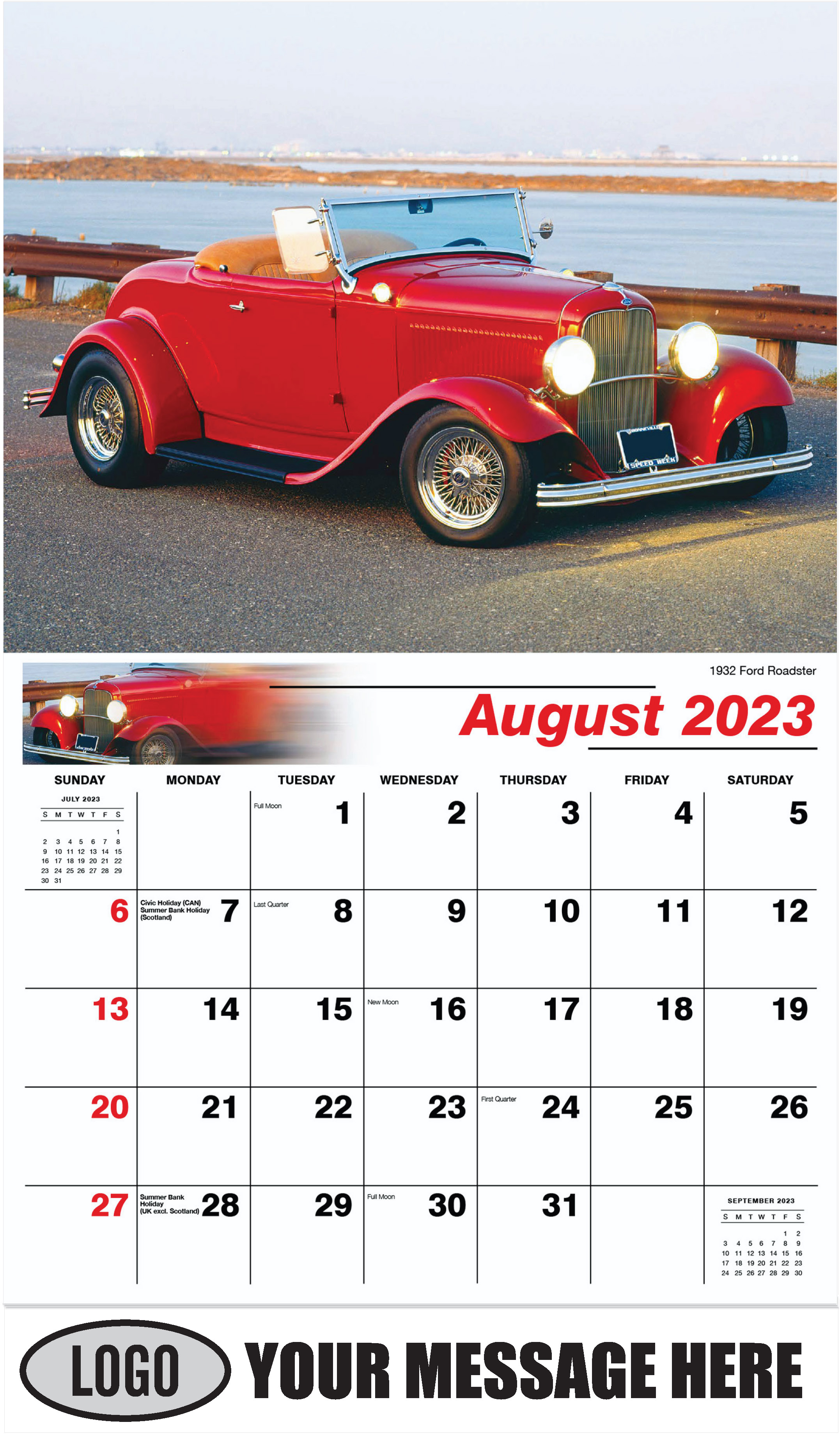 1932 Ford Roadster - August - Classic Cars 2023 Promotional Calendar