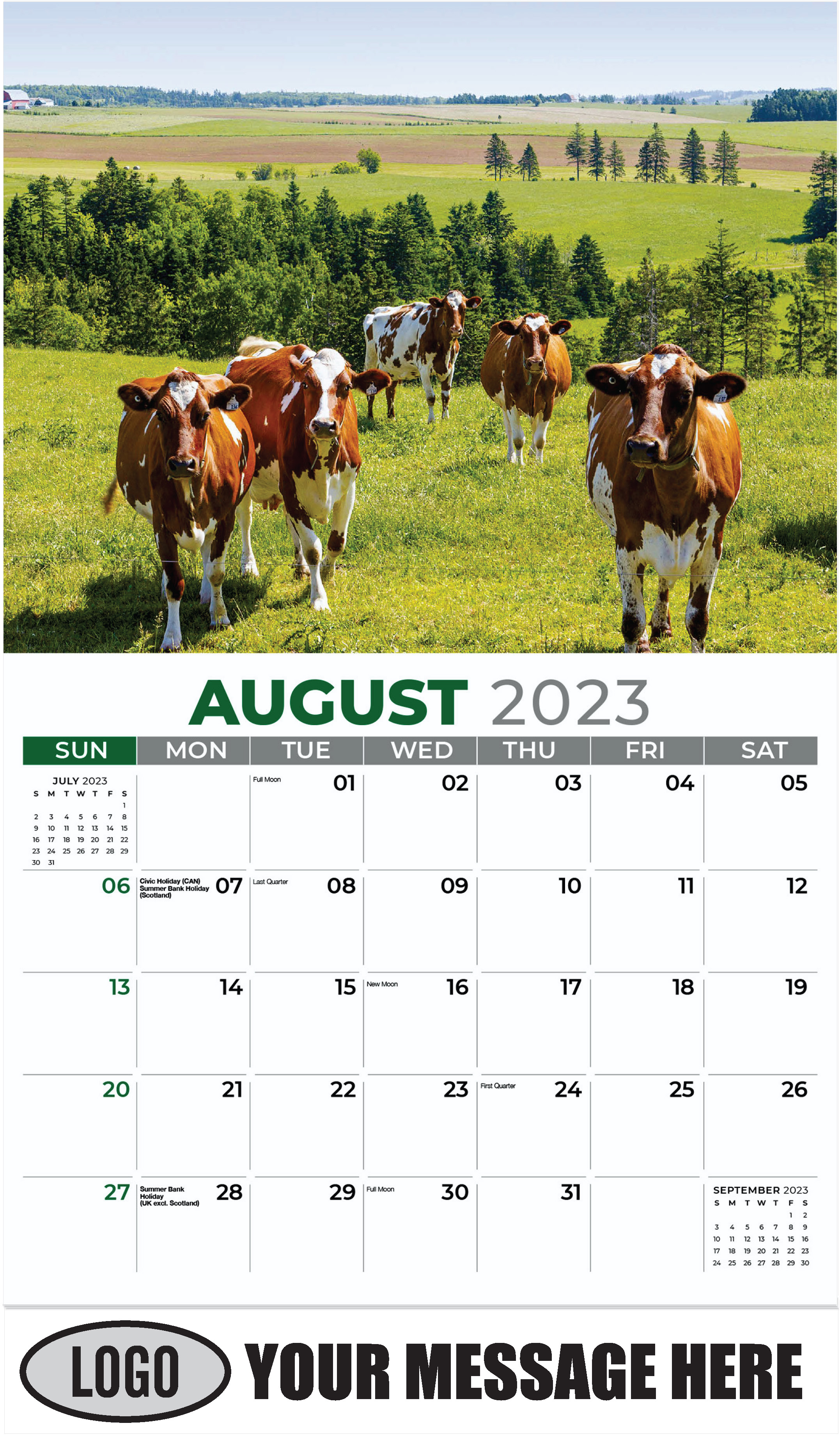 Fourth of July Parade in the small Colorado - August - Country Spirit 2023 Promotional Calendar