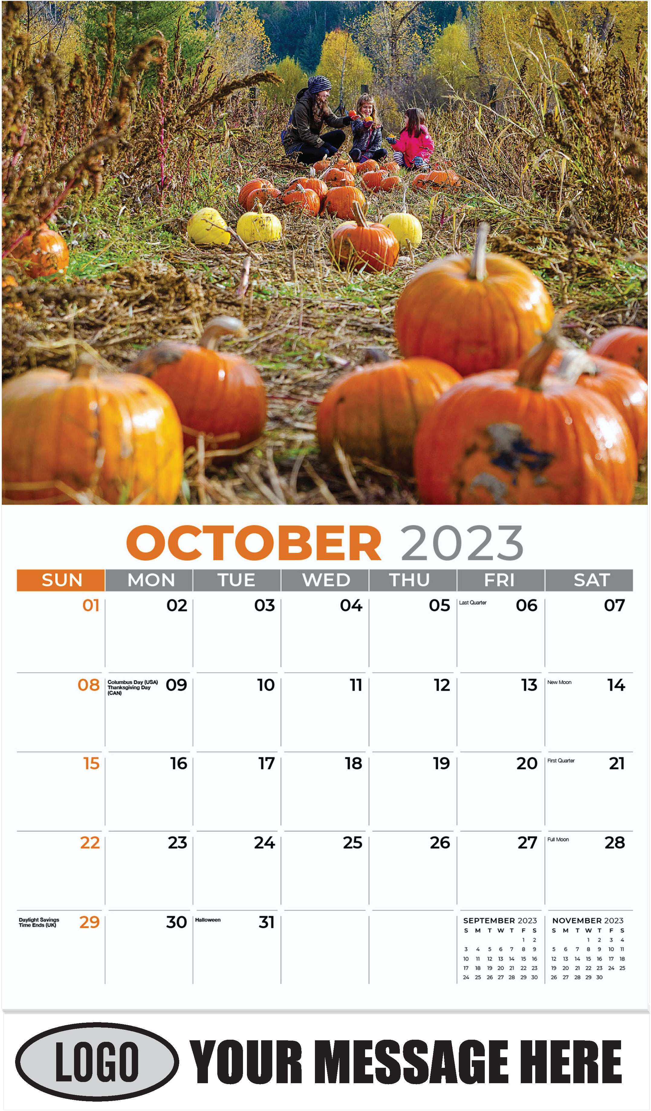 Pumpkin Picking - October - Country Spirit 2023 Promotional Calendar