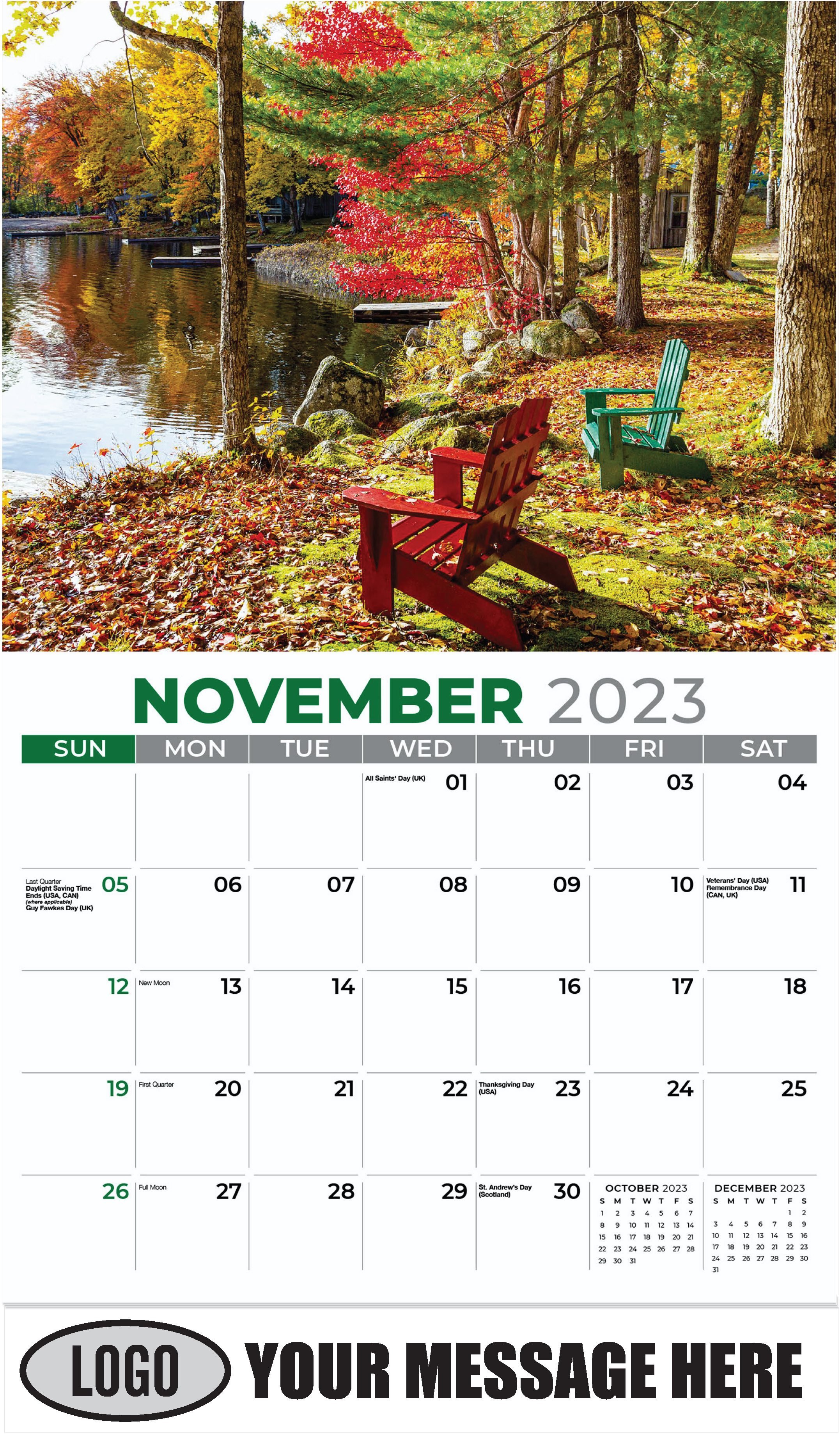 Lake in Autumn - November - Country Spirit 2023 Promotional Calendar