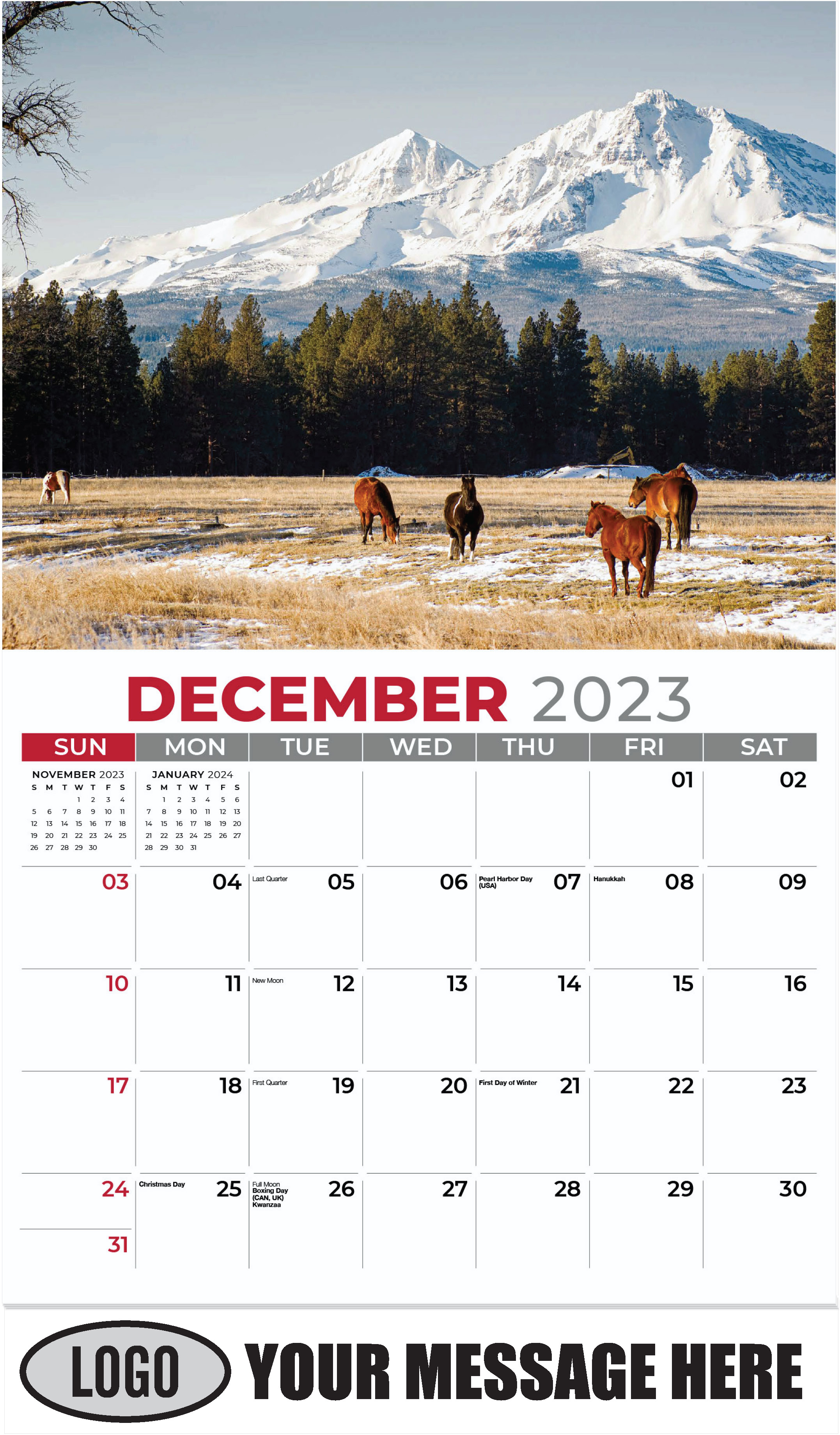 Three Sisters Ranch Horses - December 2023 - Country Spirit 2023 Promotional Calendar