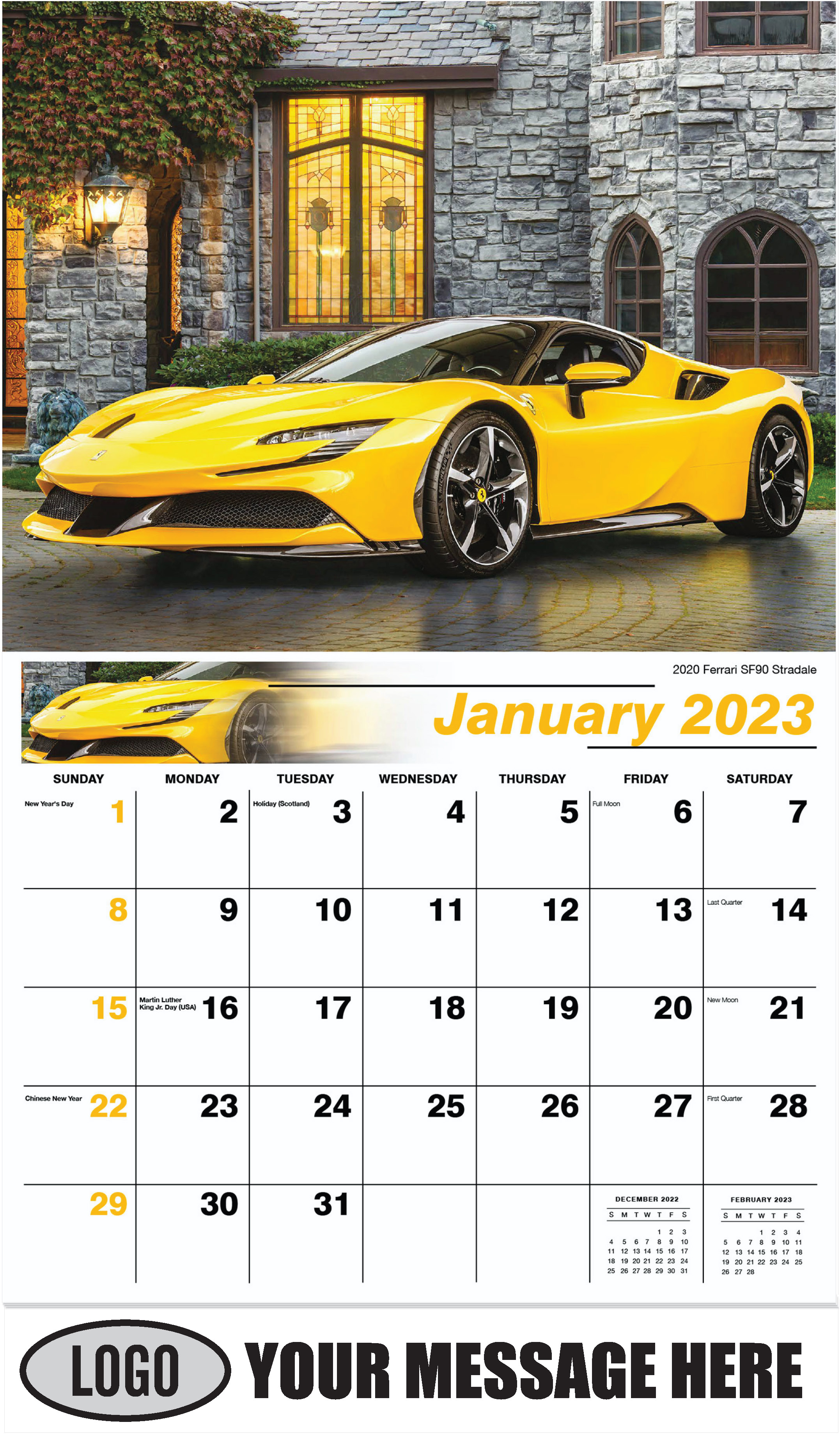 2020 Ferrari SF90 Stradale - January - Exotic Cars 2023 Promotional Calendar