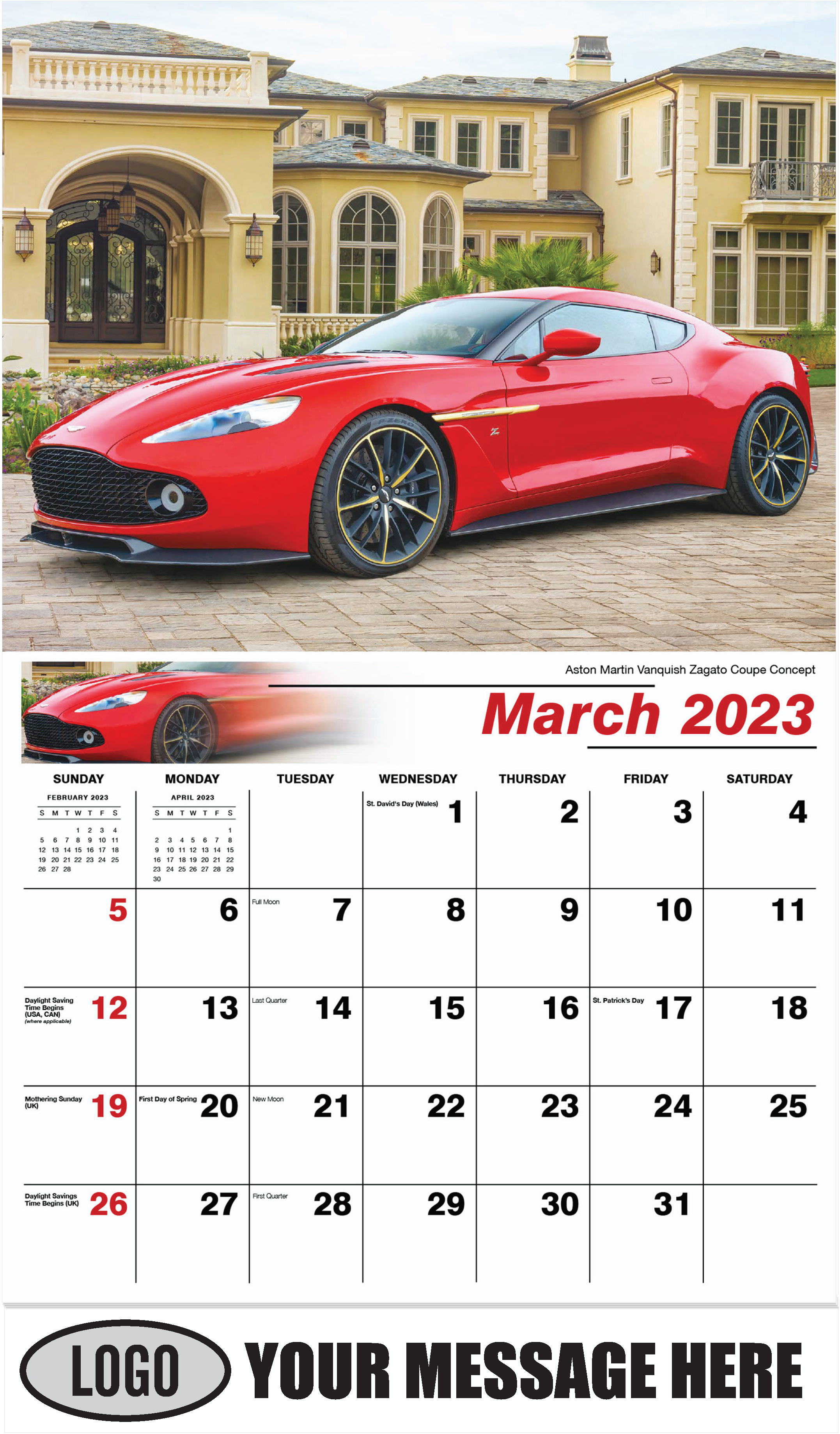 Aston Martin Vanquish Zagato Coupe Concept - March - Exotic Cars 2023 Promotional Calendar