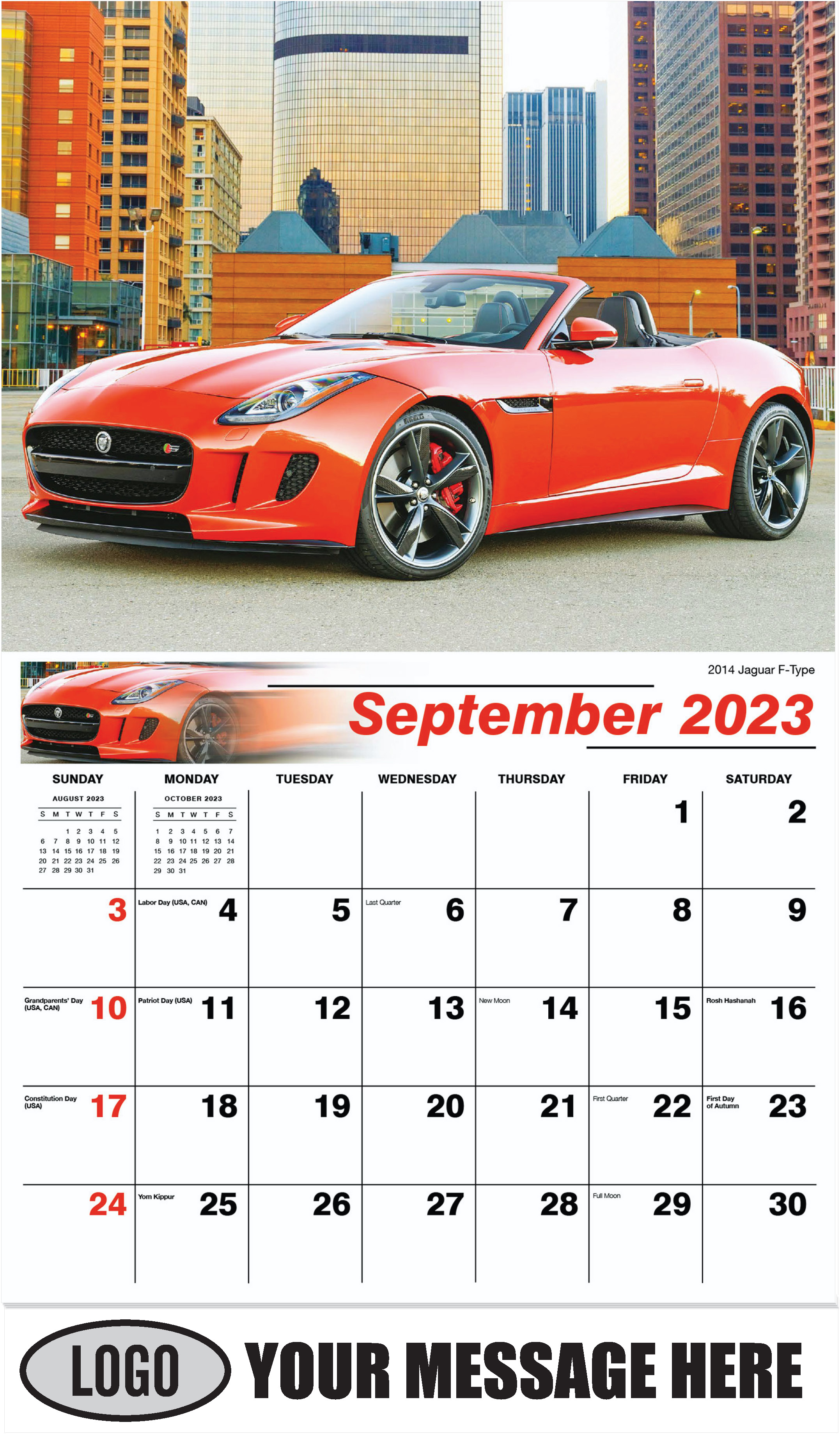 2014 Jaguar F-Type - September - Exotic Cars 2023 Promotional Calendar