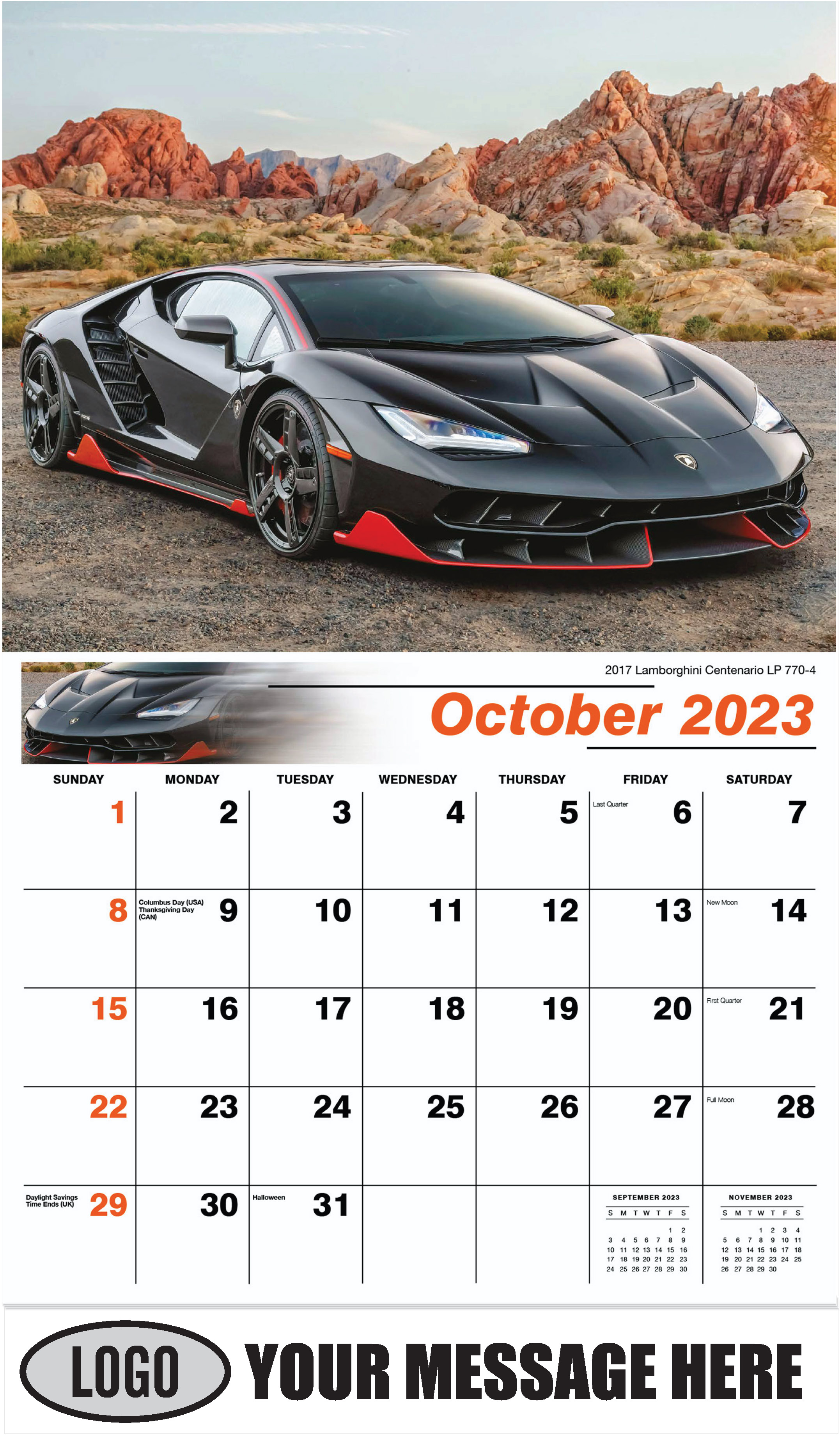 2017 Lamborghini Centenario LP 770-4 - October - Exotic Cars 2023 Promotional Calendar